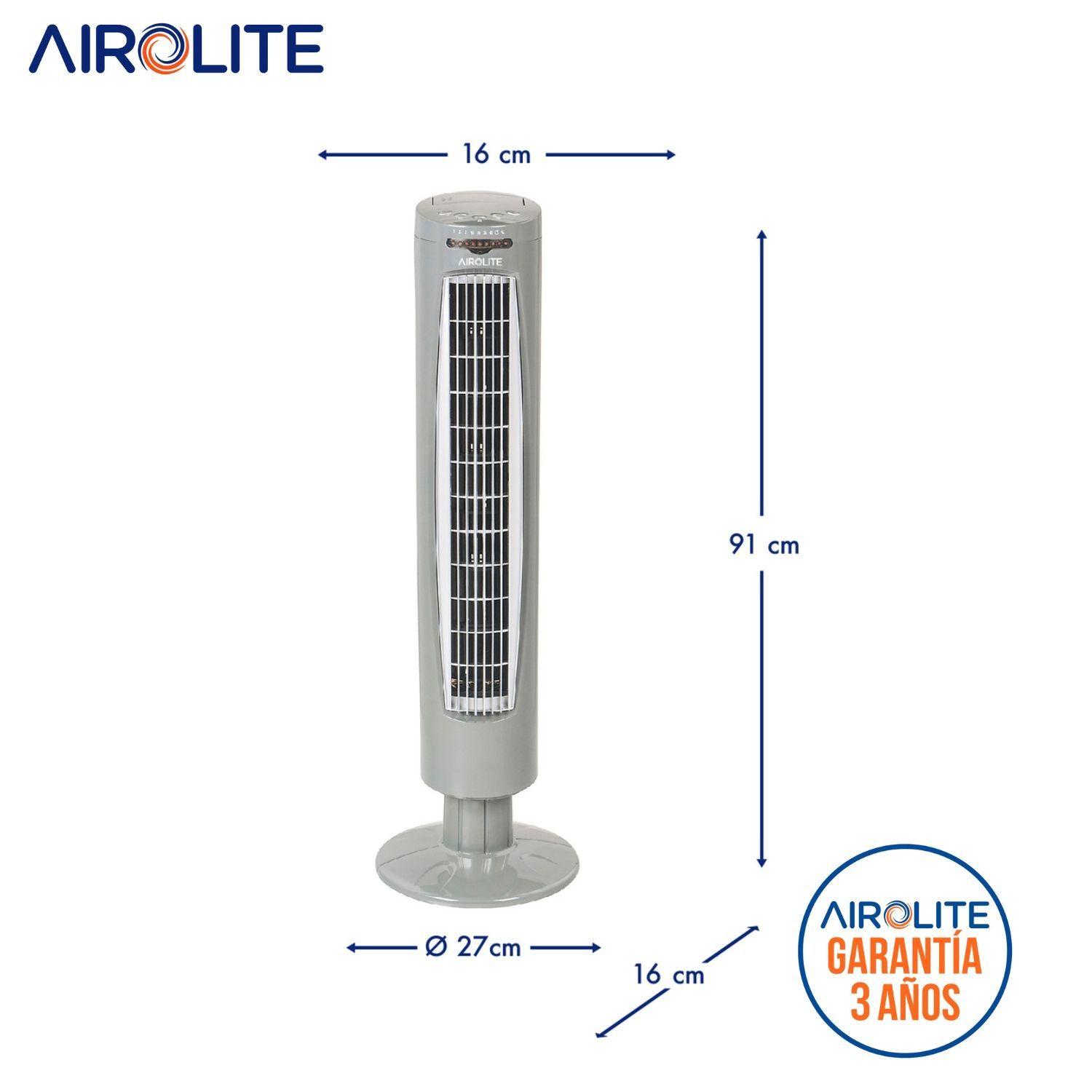 Ventilador Torre Pie Silencioso Control Remoto Vt04r Airolite-6