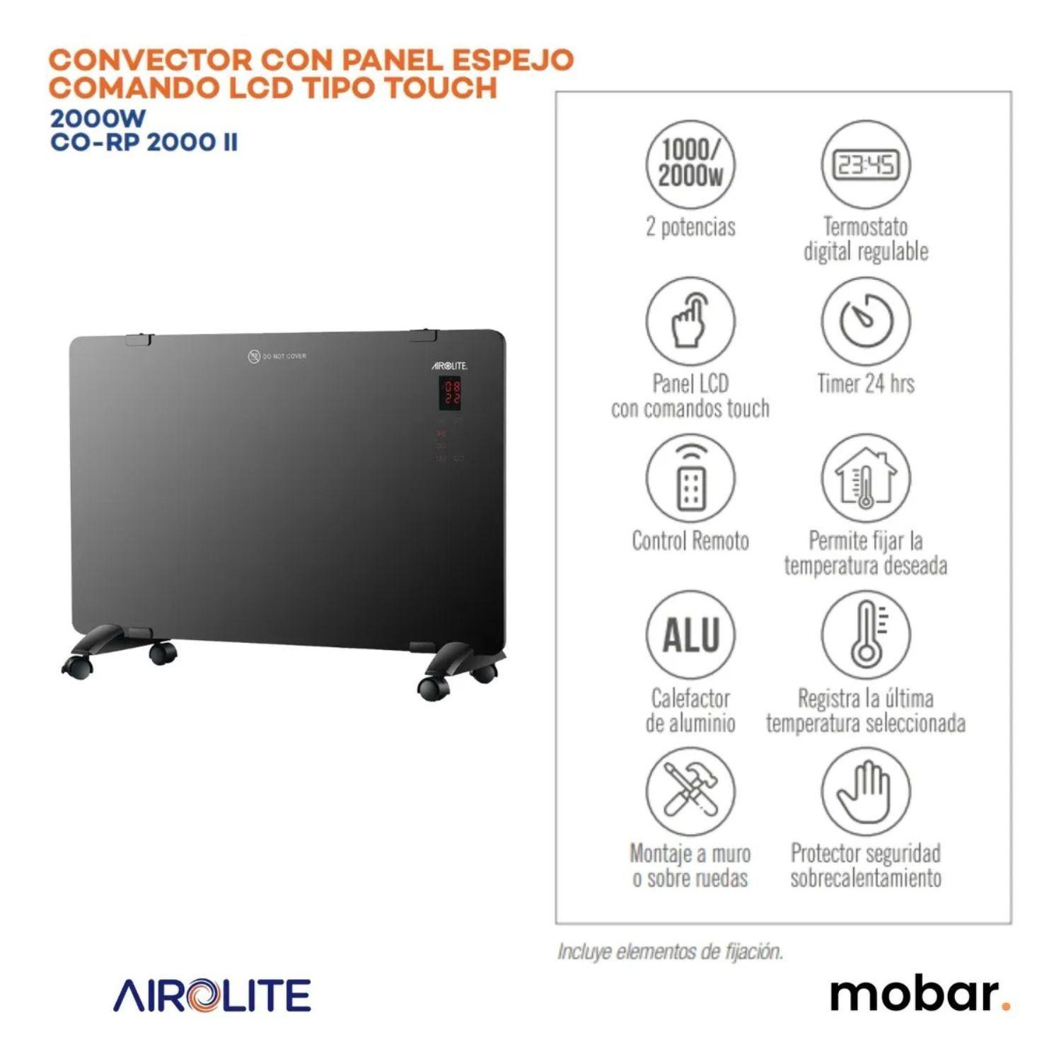 Calefactor Convector Electrico Panel Co rp2000w Ii Airolite-1