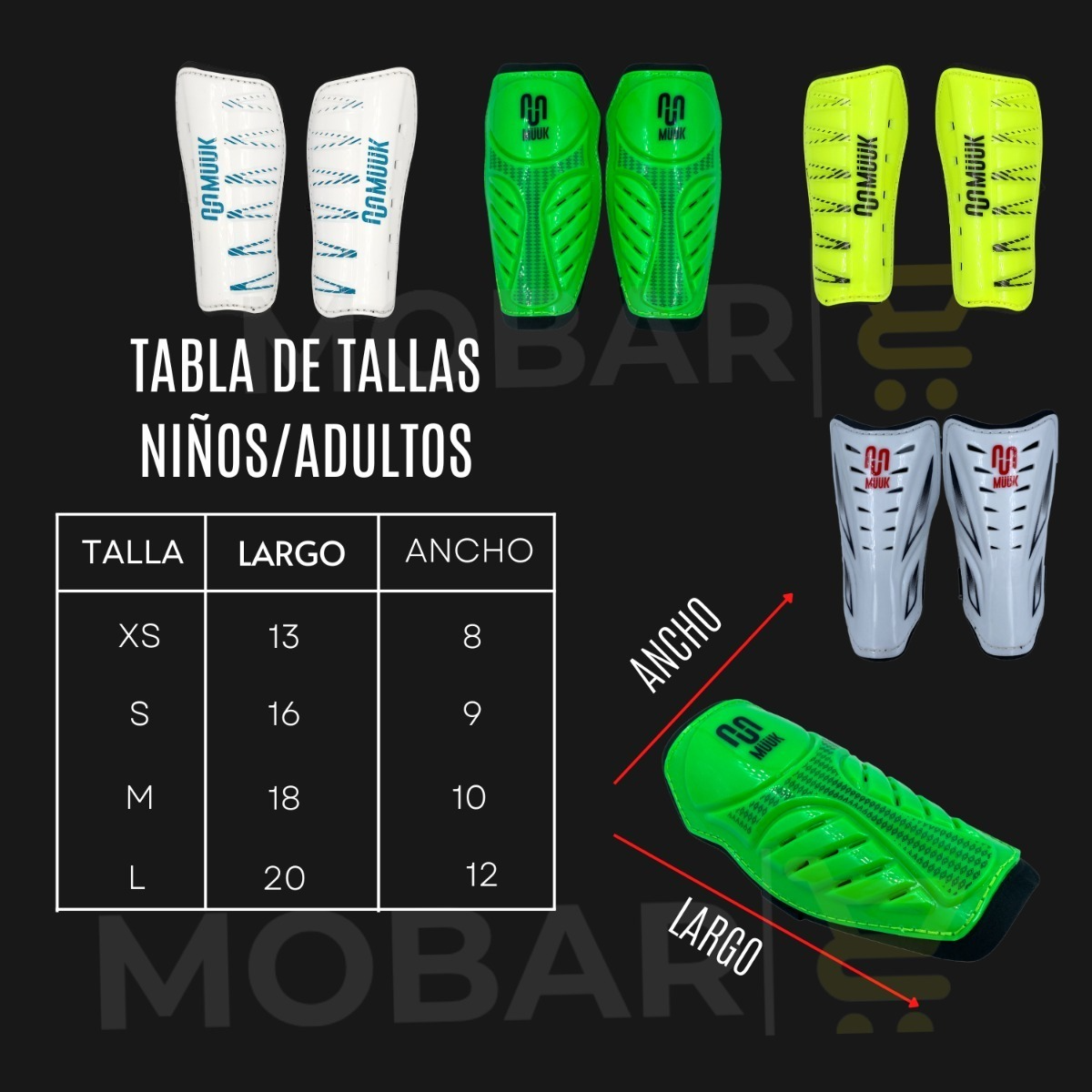 Canilleras de Futbol Espinilleras Deportivas Muuk-4