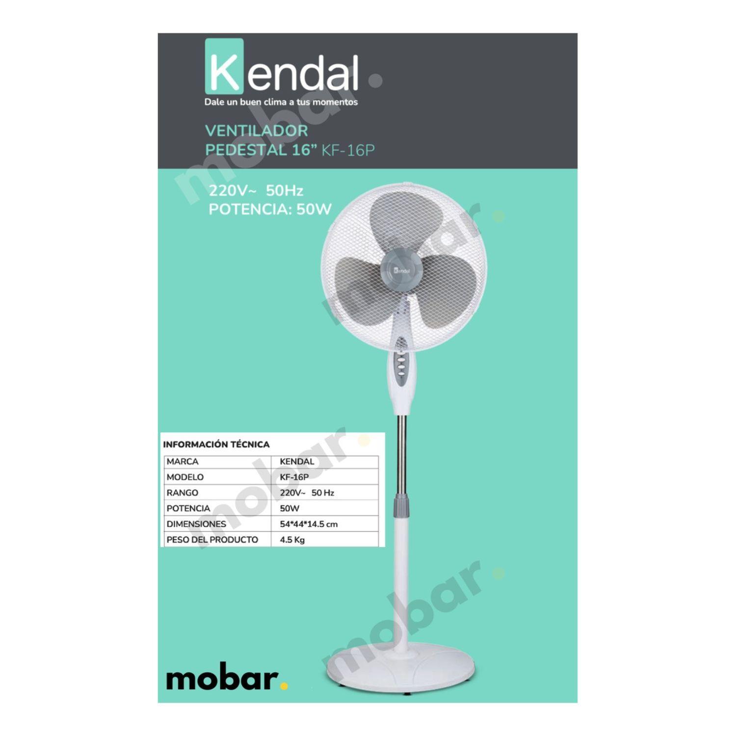 Ventilador Pedestal Pie Silencioso Kendal Kf-16p Oscilante-5