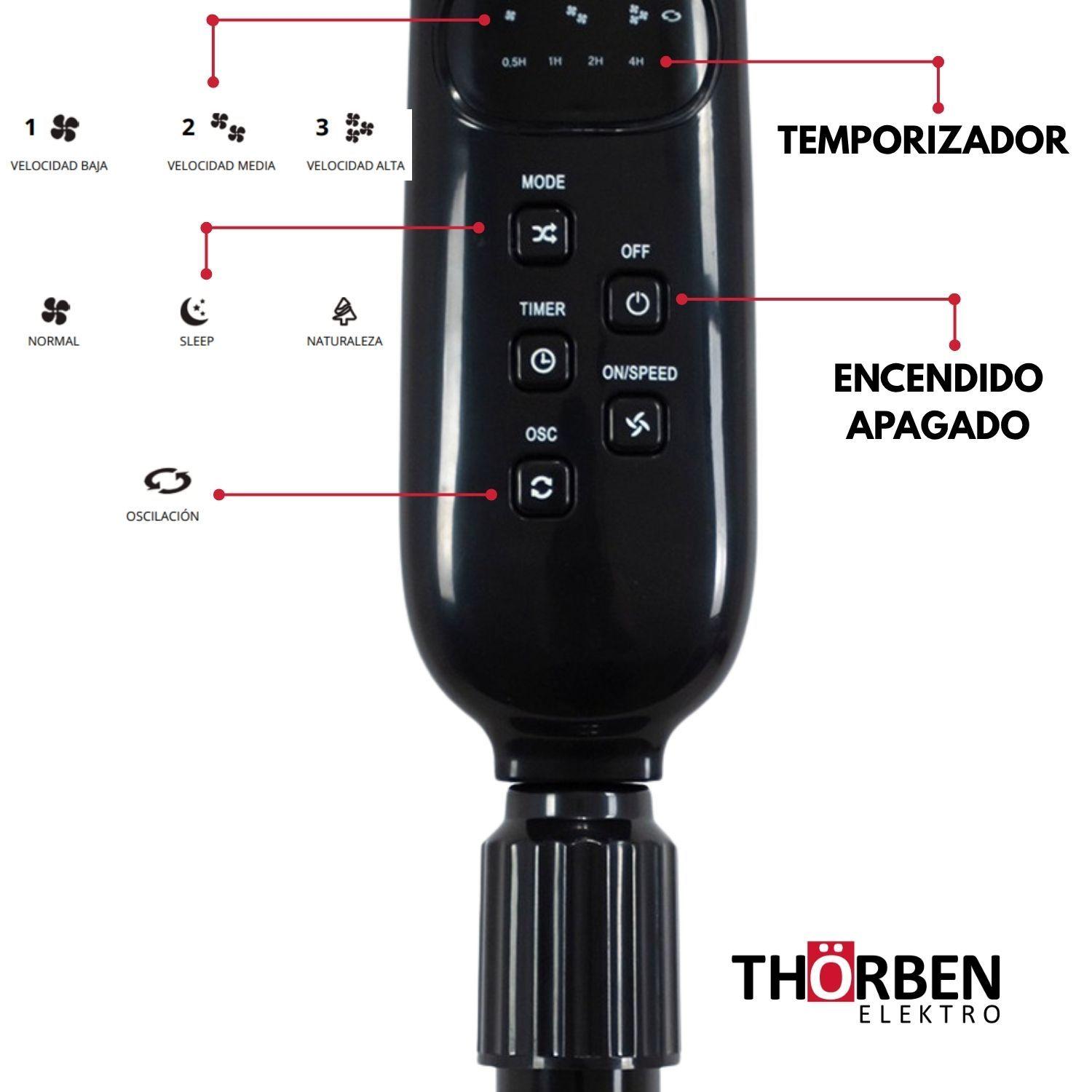 Ventilador Pedestal Pie Silencioso Thorben 16 St Control Rem-3