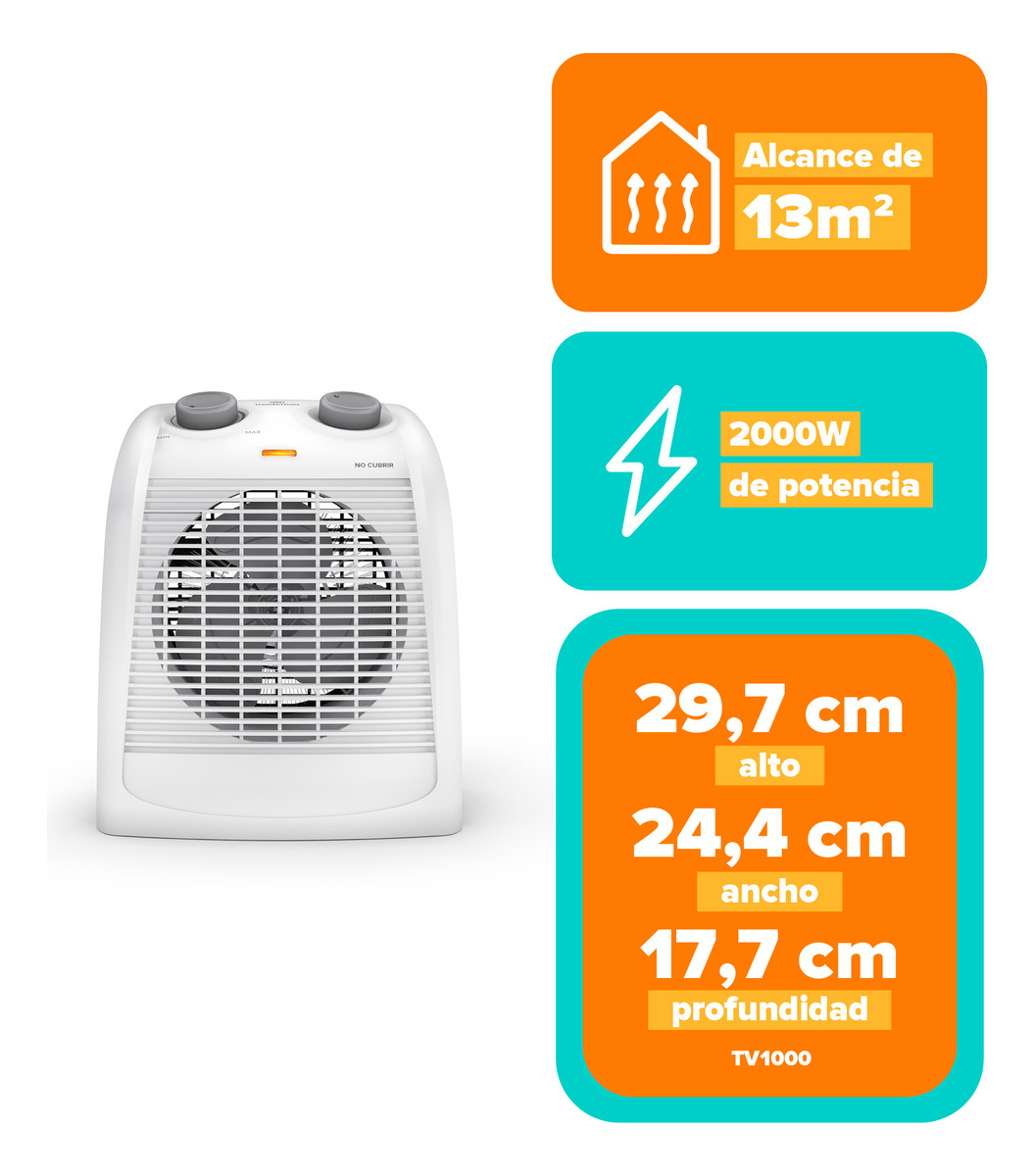 Termoventilador Calefactor Electrico Mademsa Tv1000 Hasta 20m2 2000w-4
