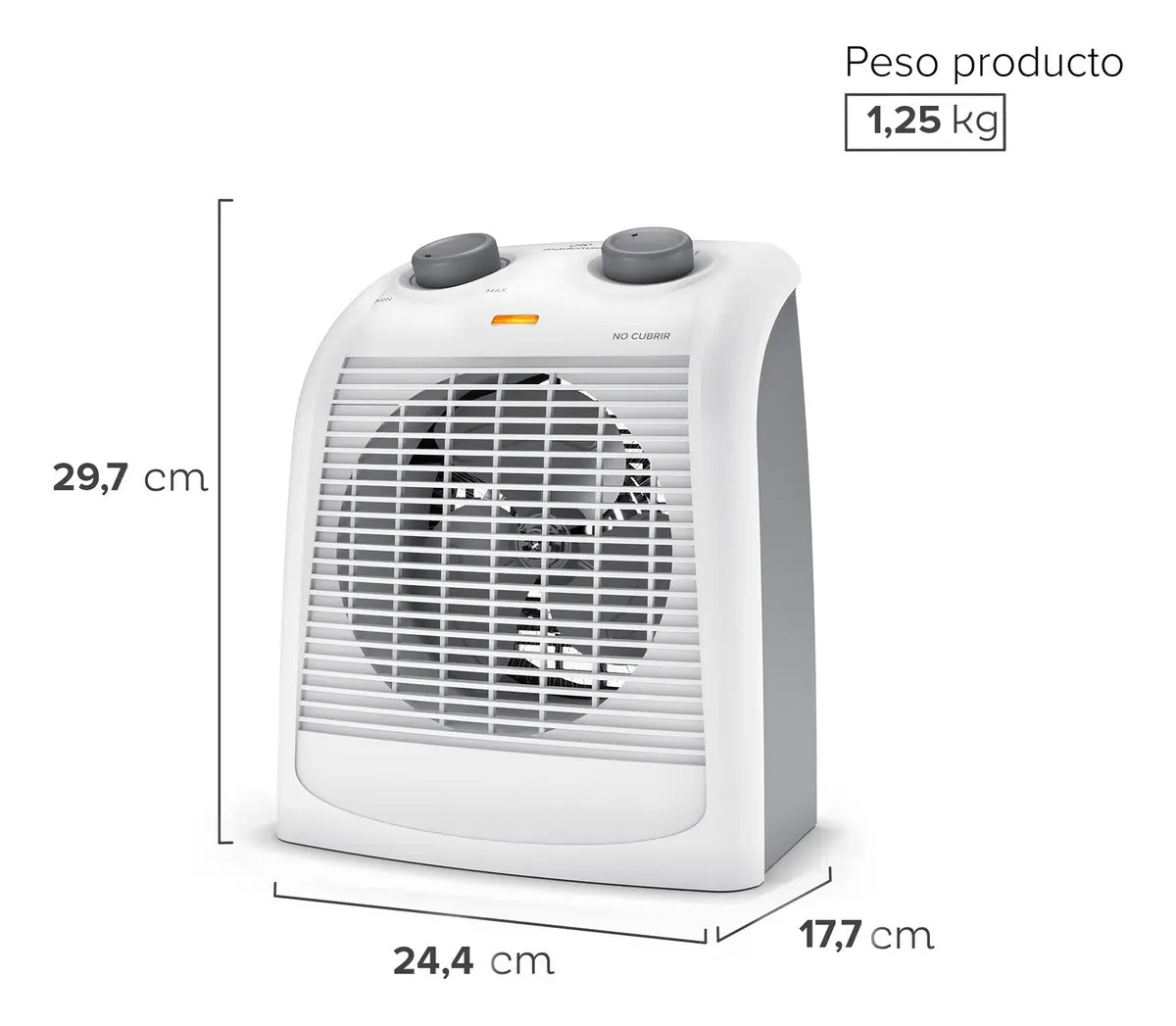 Termoventilador Calefactor Electrico Mademsa Tv1000 Hasta 20m2 2000w-5