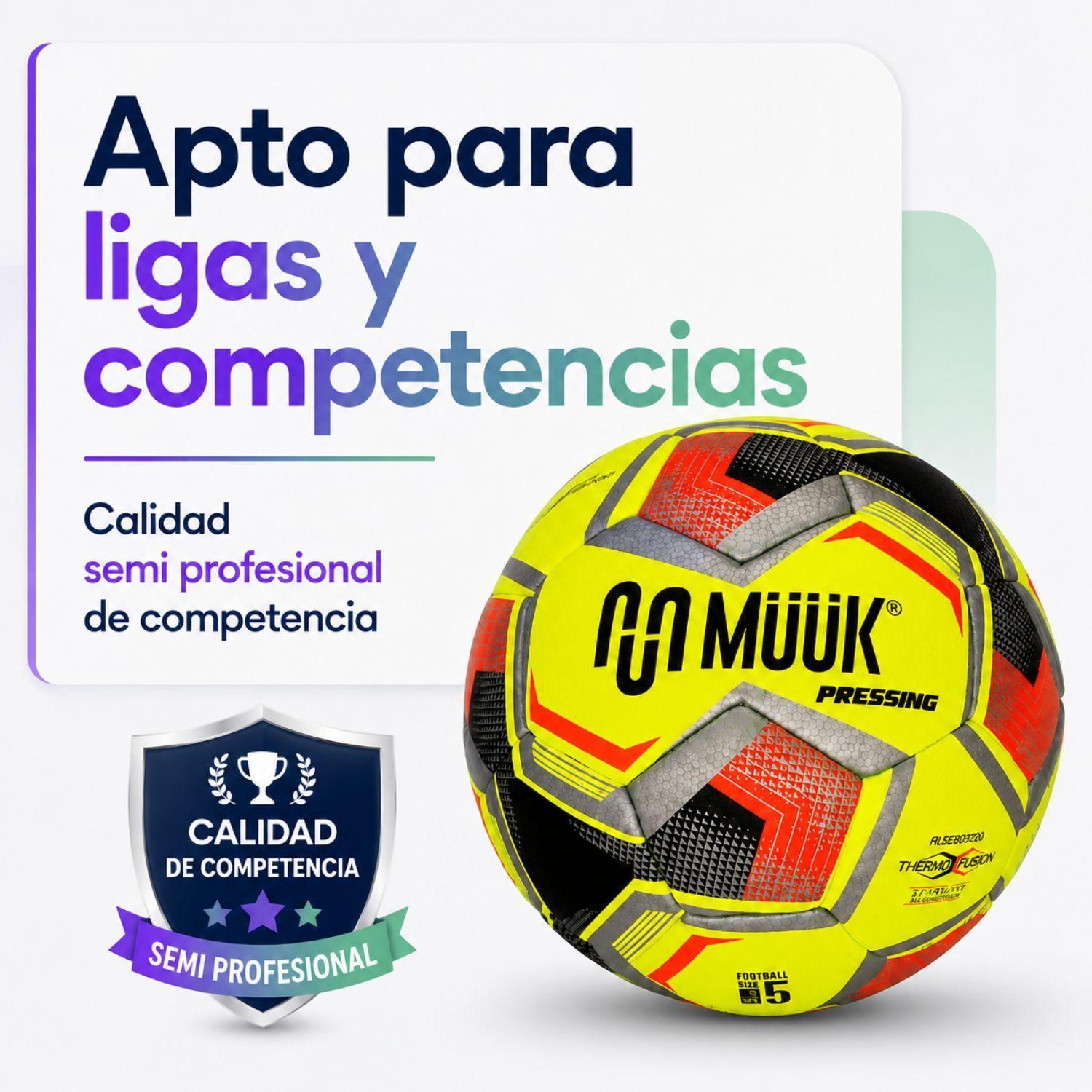 Pelota Futbol Muuk Pressing Oficial N°5 Calidad Profesional-2