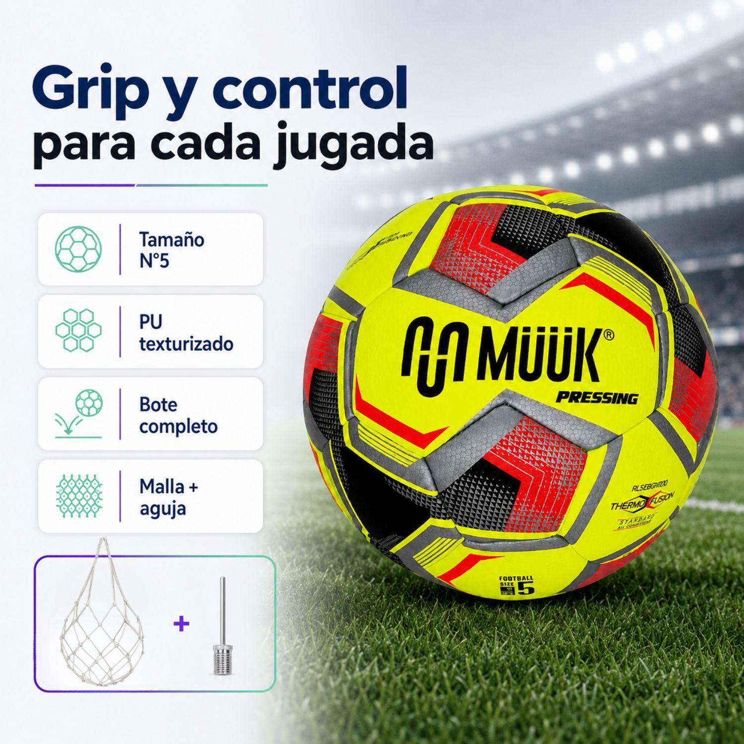 Pelota Futbol Muuk Pressing Oficial N°5 Calidad Profesional-4