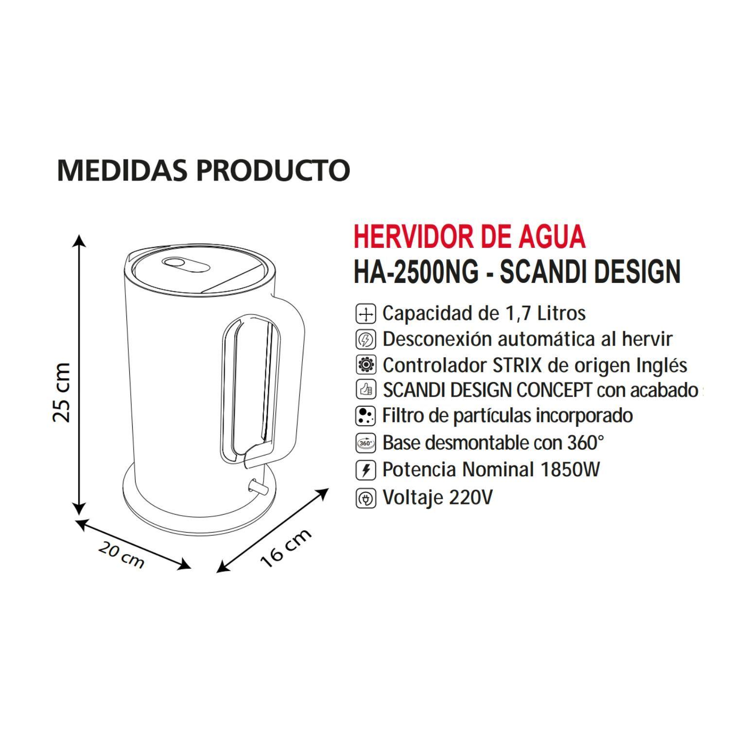 Hervidor Agua Termo Electrico Sindelen 1 7lts Ha 2500ng-7