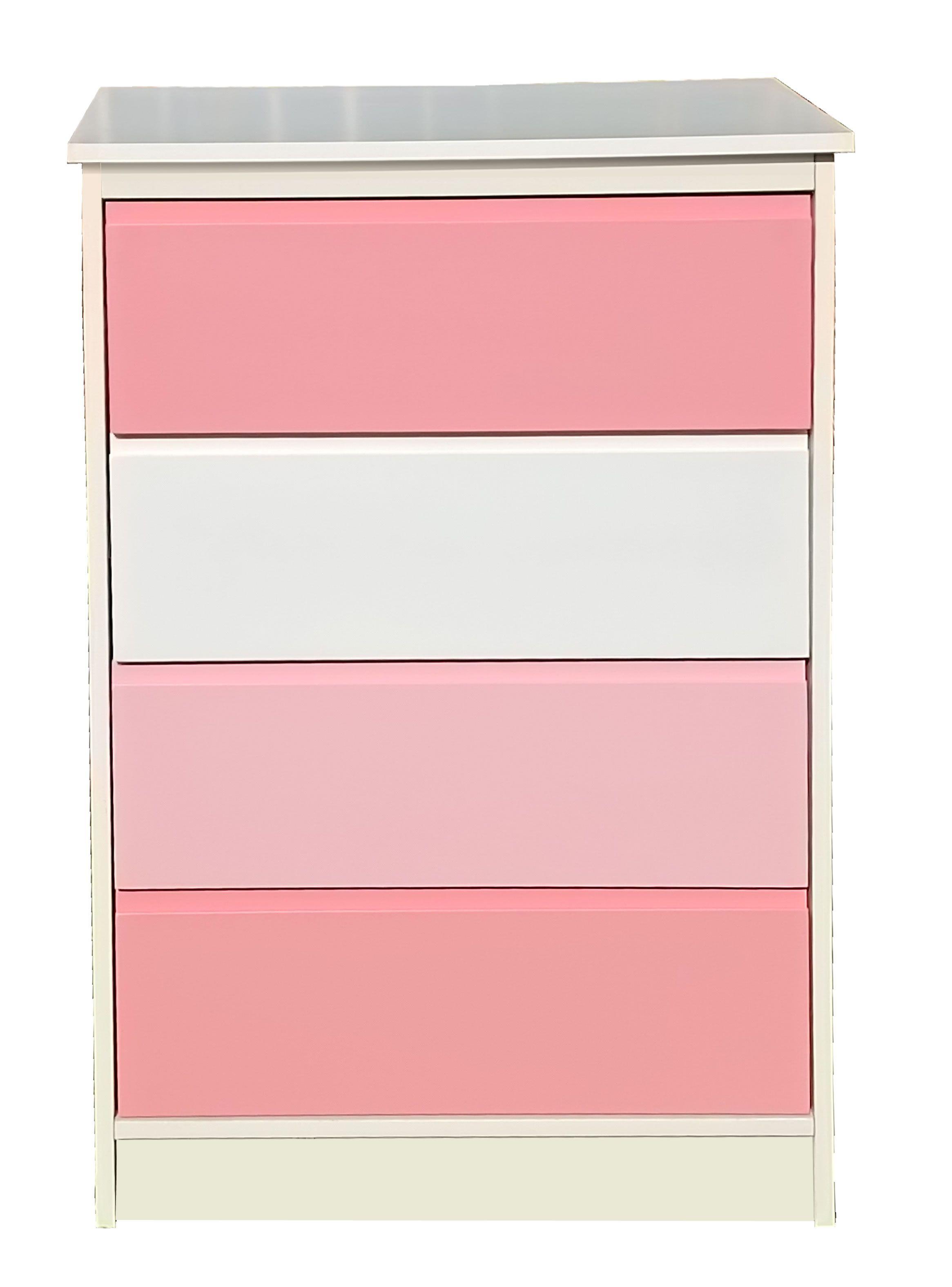 Cajonera 4 Cajones Rosada Blanco Rosado Premium-2