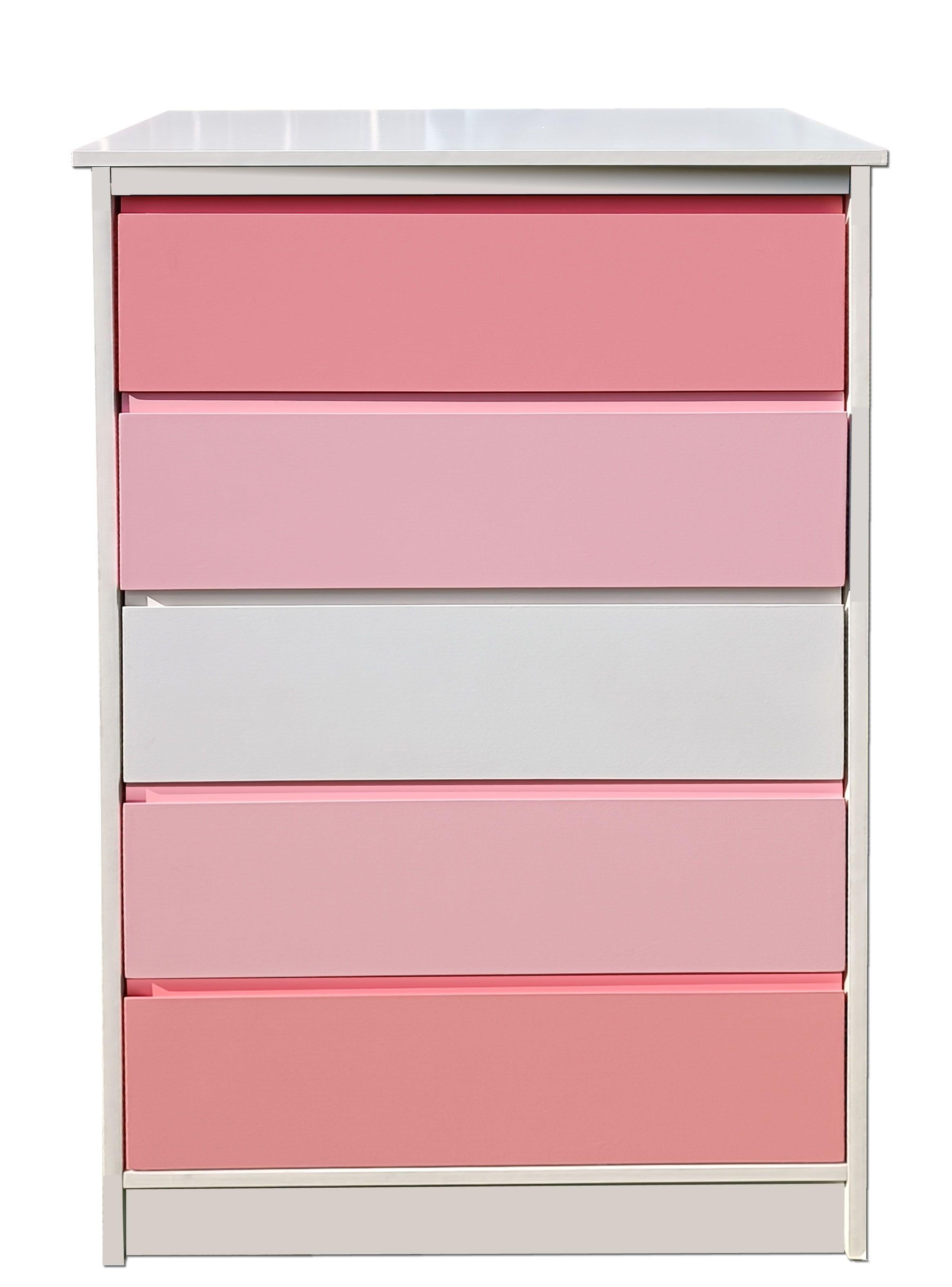 Cajonera 4 Cajones Rosada Blanco Rosado Premium-3