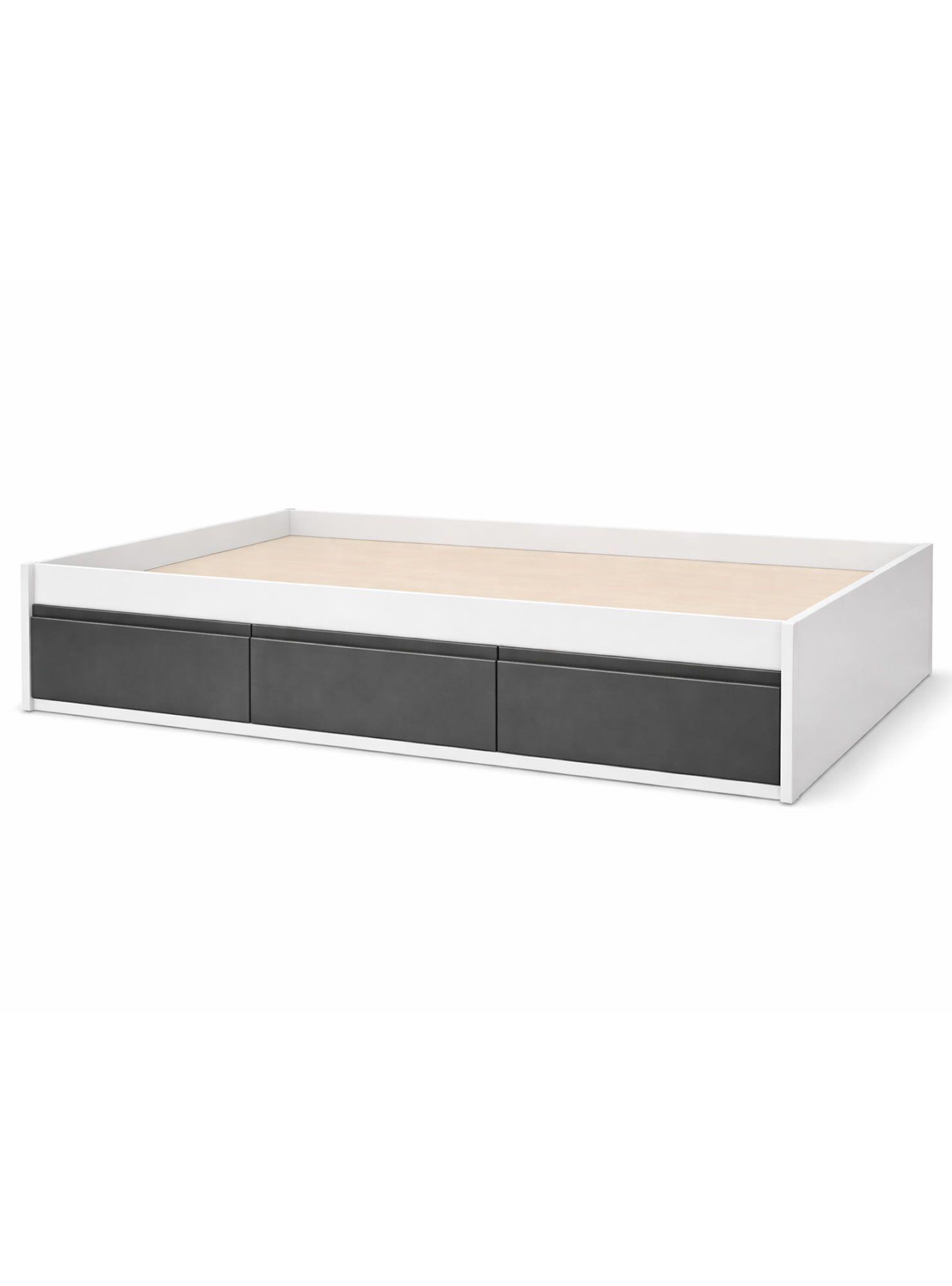 Cama Infantil Juvenil 1 5 Plazas Linea Minimal 3 cajones Grafito-2