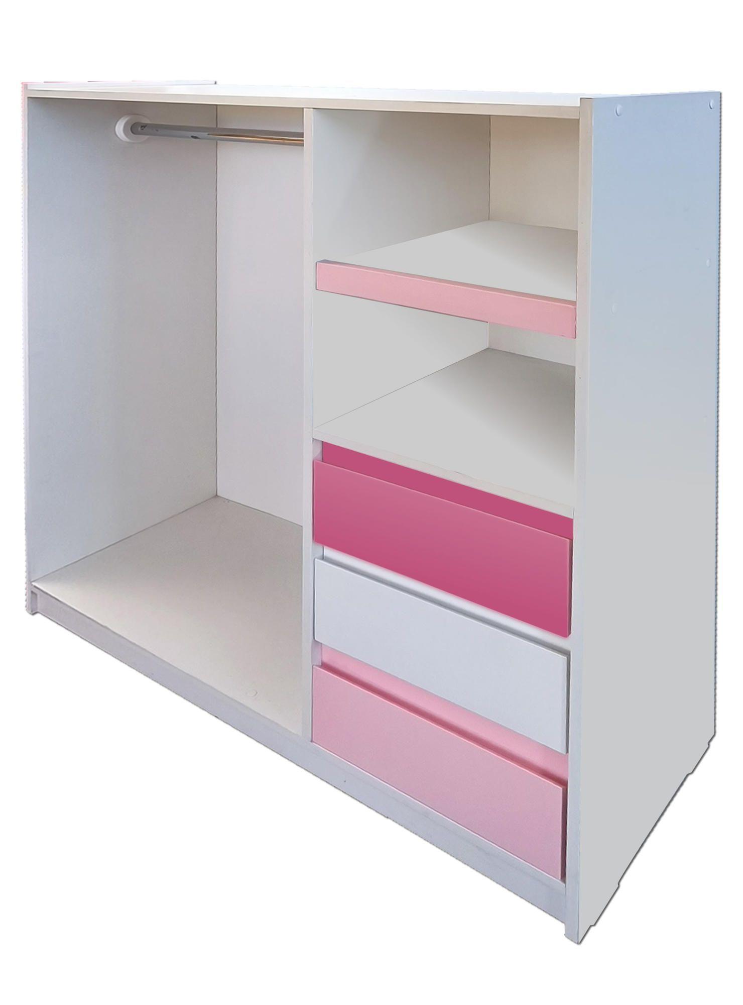 Mini Closet Montessori Linea Minimal Rosado Blanco Rosa Pastel-2