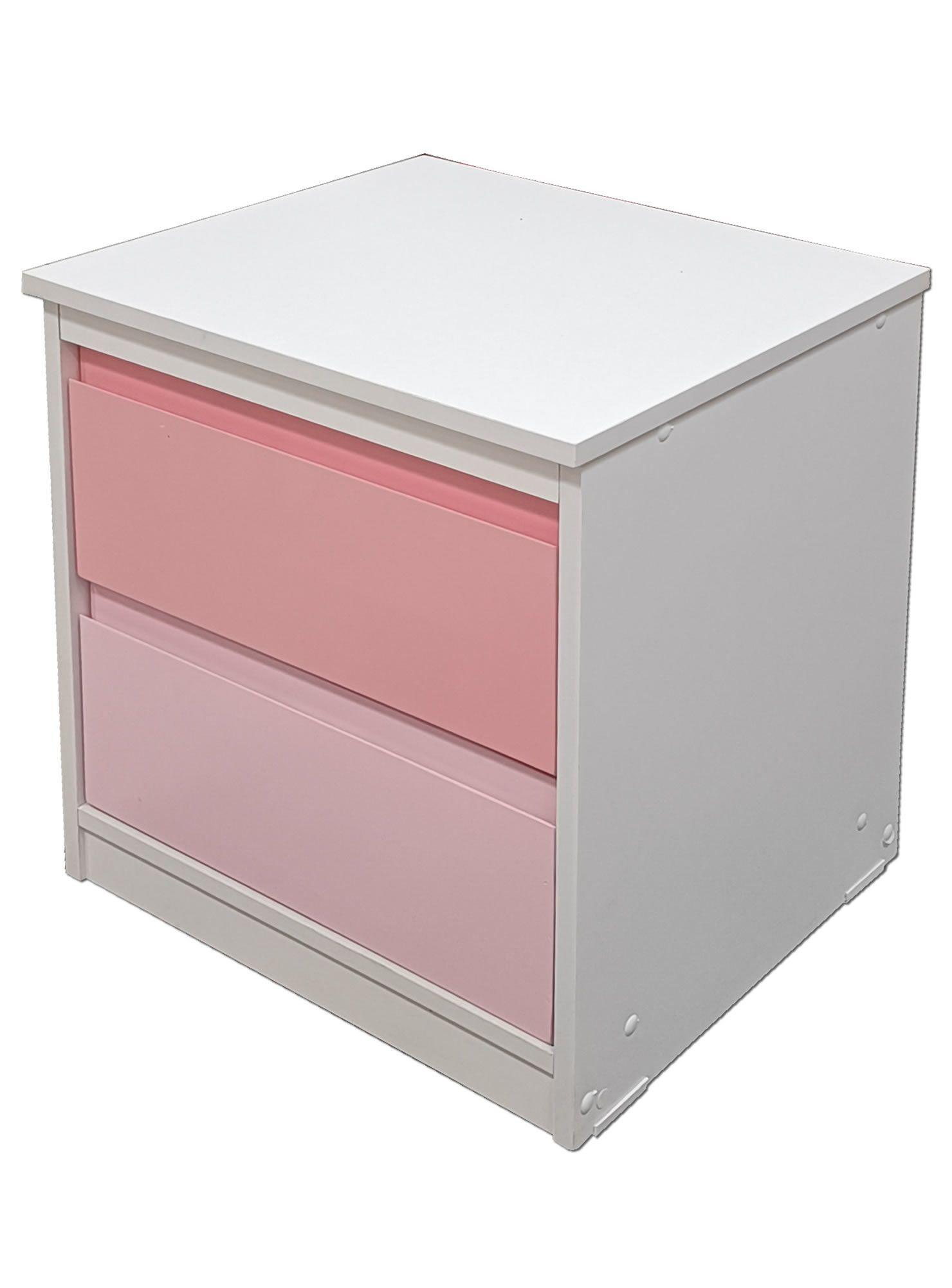 Velador Infantil 2 Cajones Fuxia y Rosa Pastel Linea Minimal-2