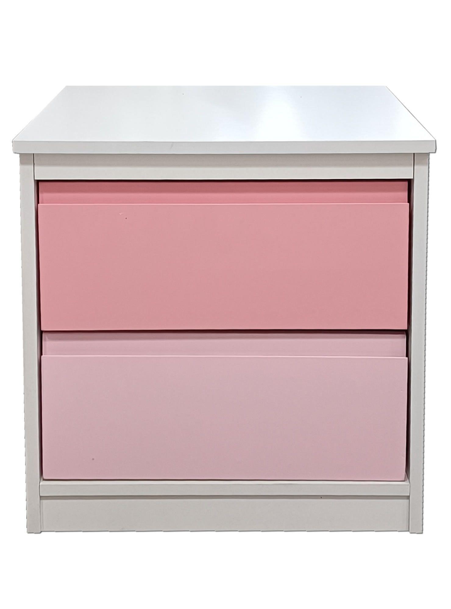Velador Infantil 2 Cajones Fuxia y Rosa Pastel Linea Minimal-3