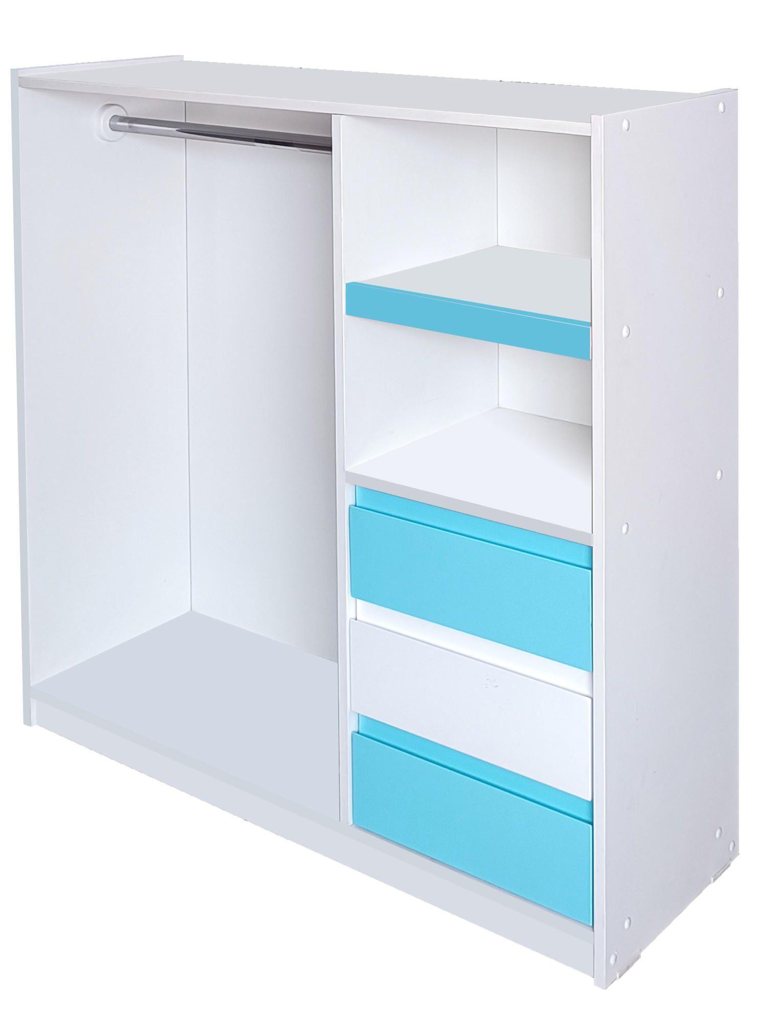 Mini Closet Montessori Linea Minimal Celeste Blanco Celeste-2