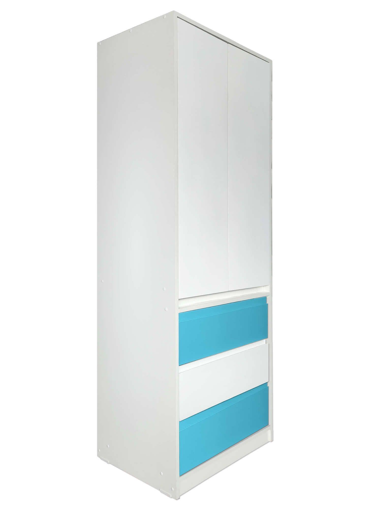 Closet Linea Minimal 3 Cajones Celeste Blanco Celeste-2