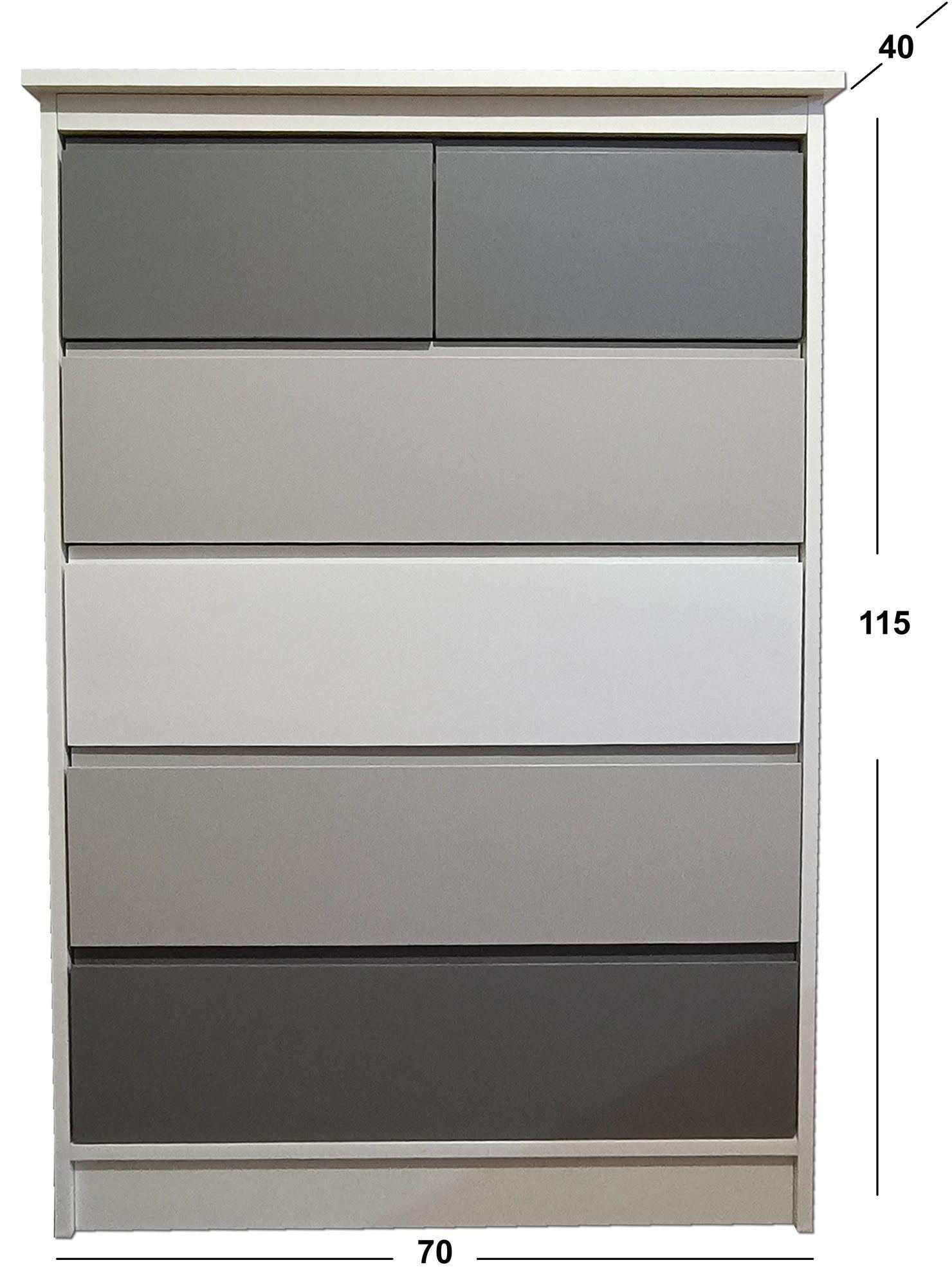 Cajonera 6 Cajones Gris Grafito Premium-3