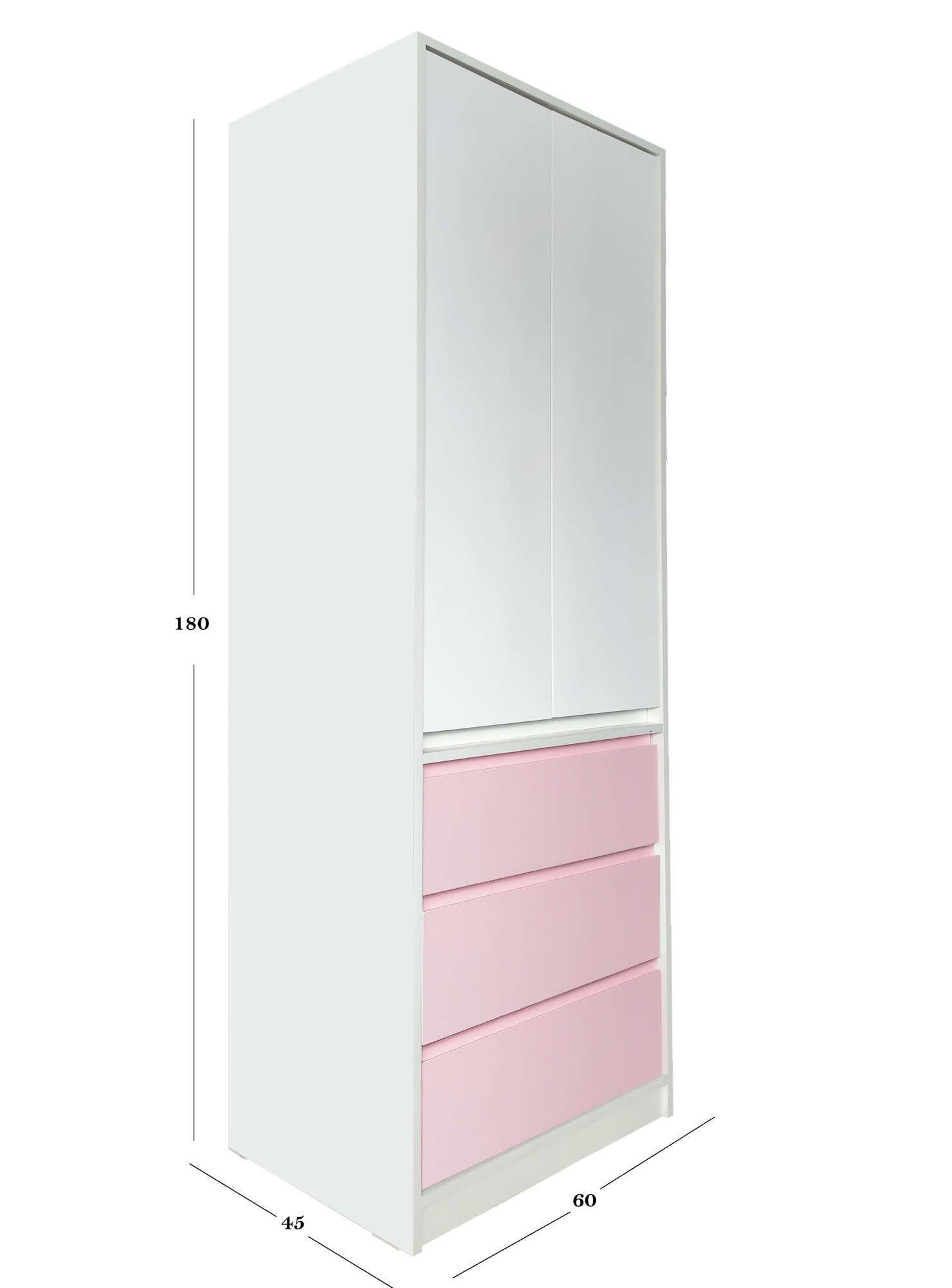 Closet Linea Minimal 3 cajones Rosa Pastel-3