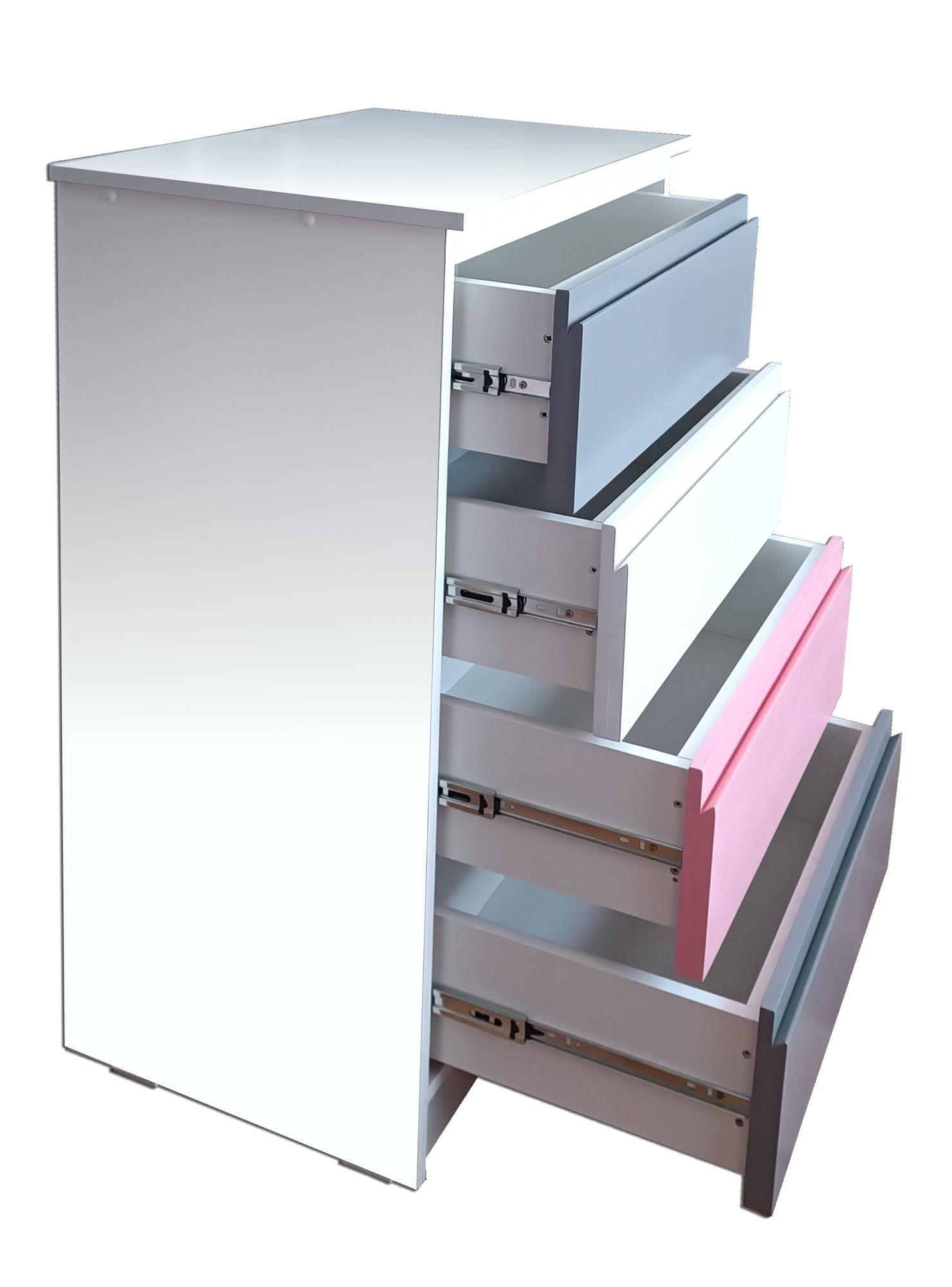 Cajonera 4 Cajones Rosado Grafito Premium-2