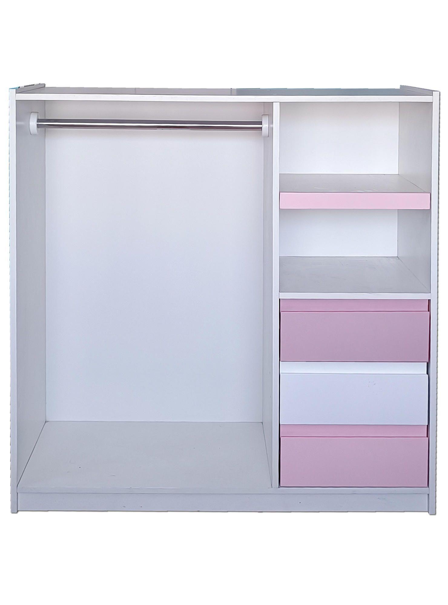 Mini Closet Montessori Linea Minimal Rosa Pastel Blanco Rosa Pastel-2