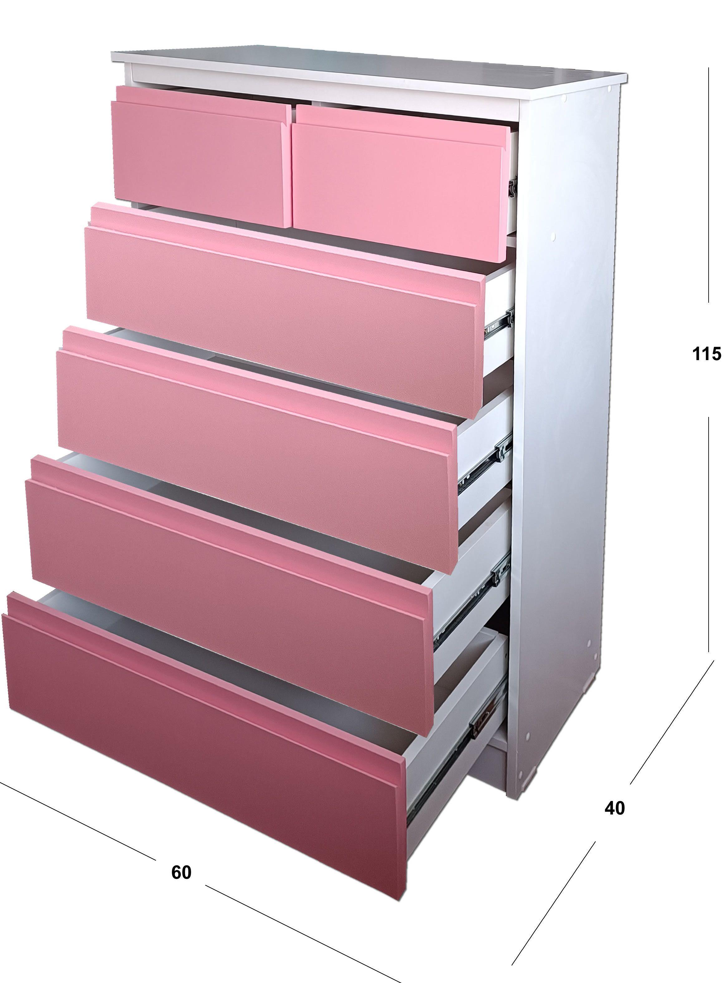 Cajonera 6 Cajones Rosada Premium-3