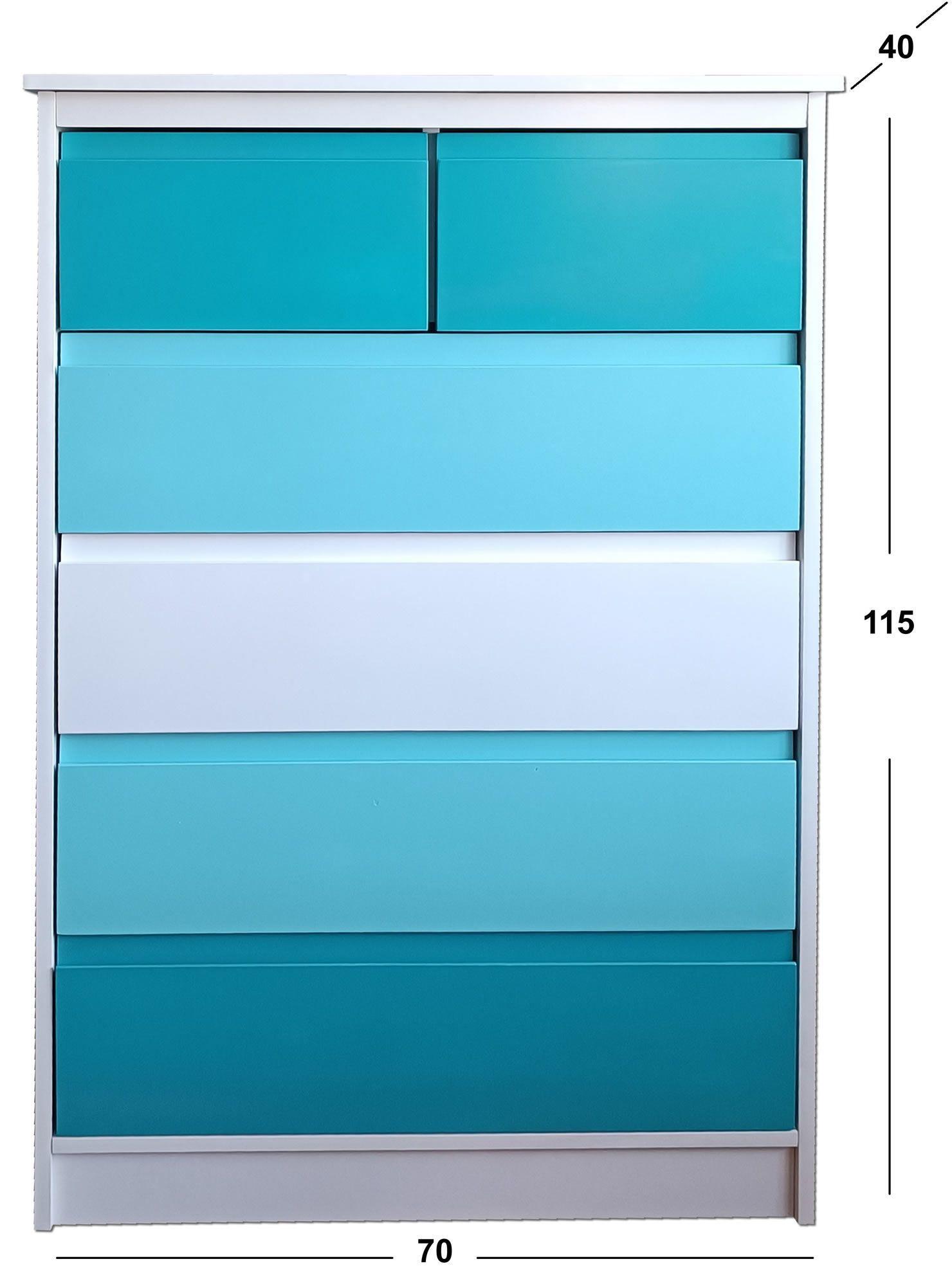 Cajonera 6 Cajones Calipso Blanco Celeste Premium-3