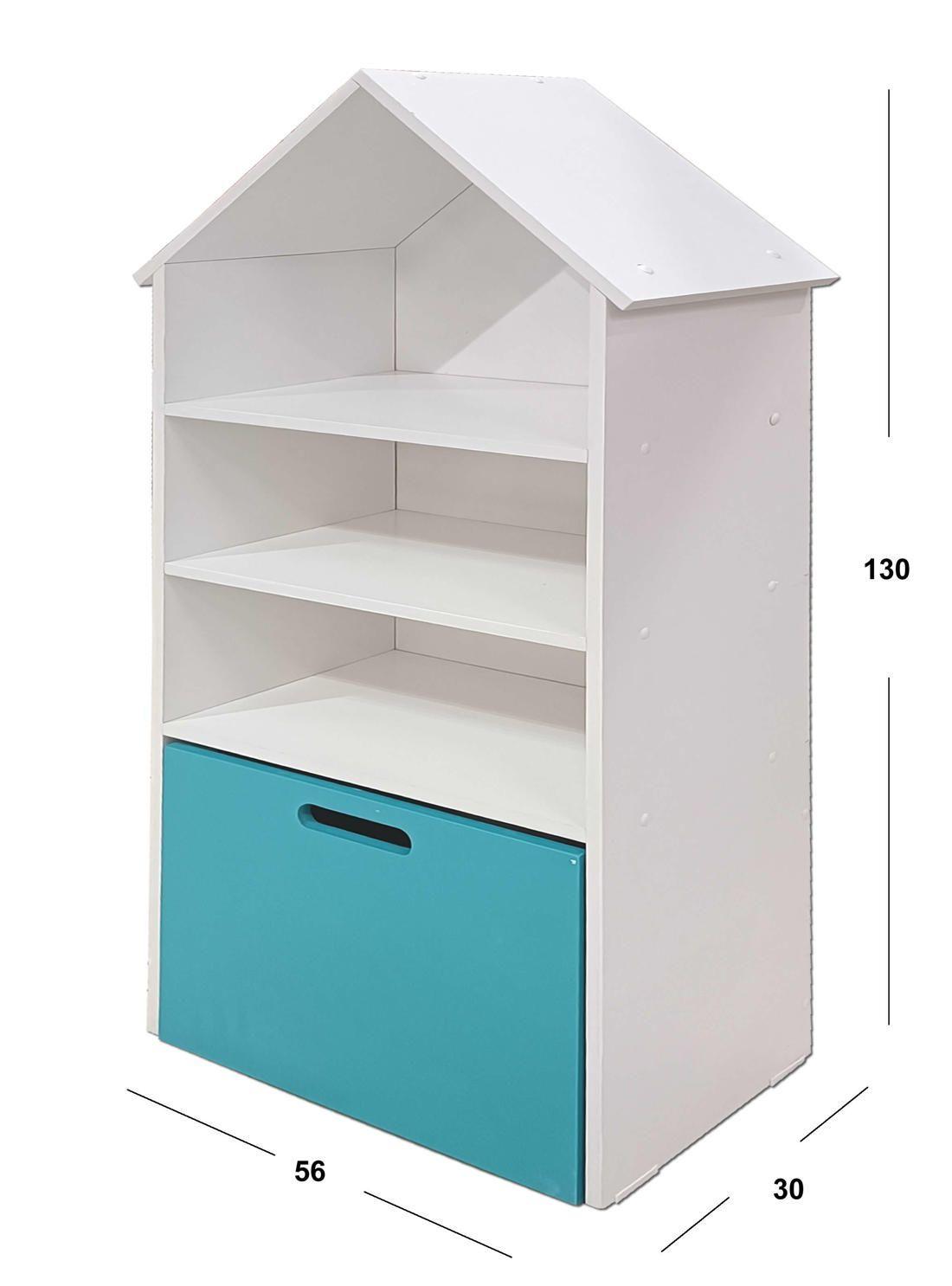 Juguetero Repisa casa Librero Blanco Calipso-2