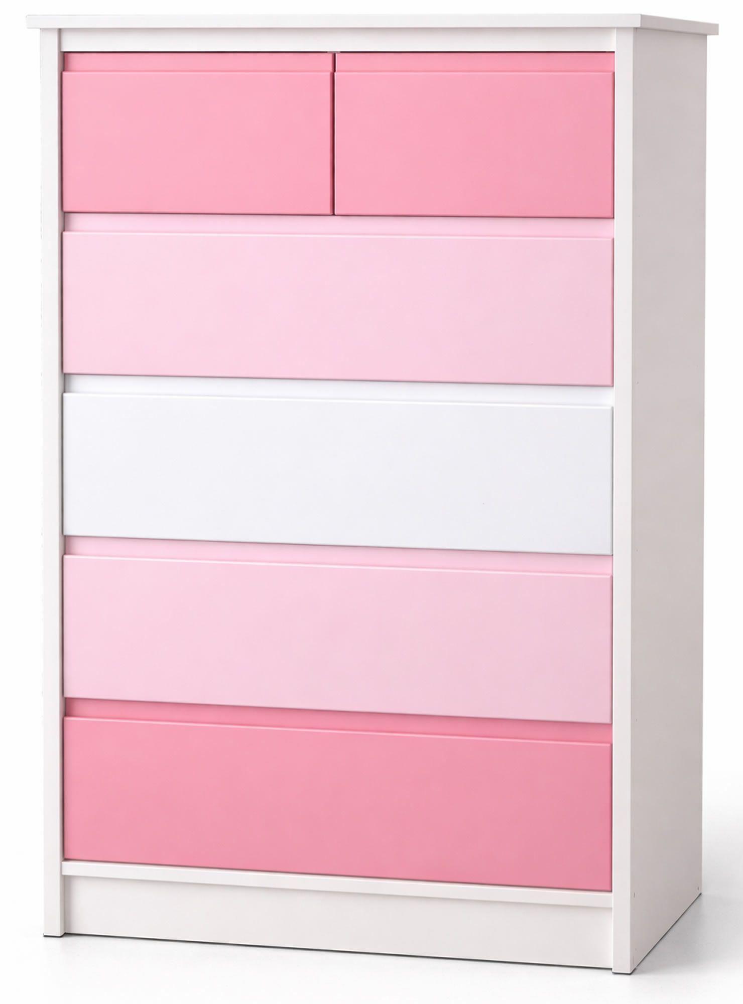 Cajonera 6 Cajones Rosada Blanca Rosa Premium-2