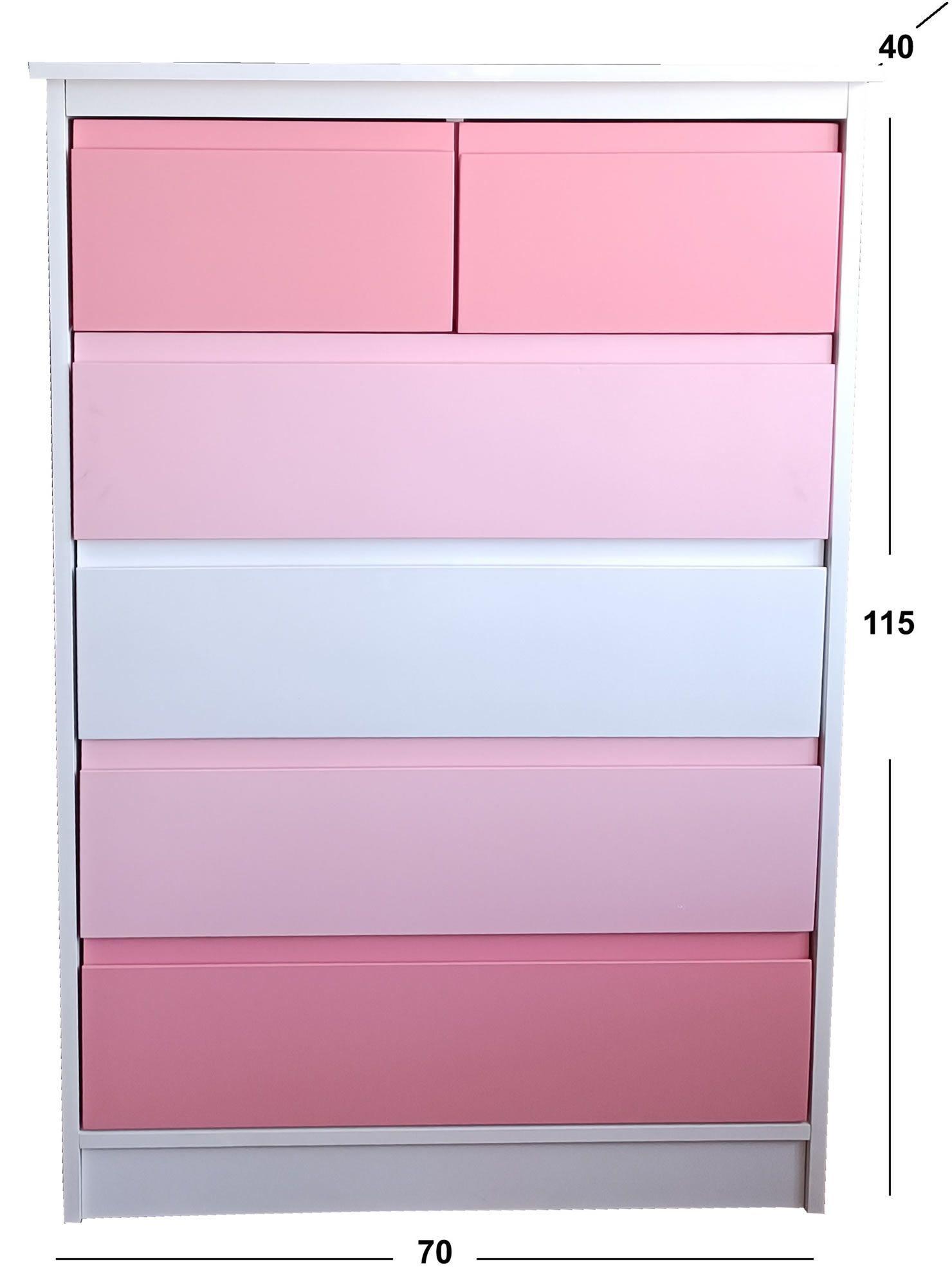 Cajonera 6 Cajones Rosada Blanca Rosa Premium-3