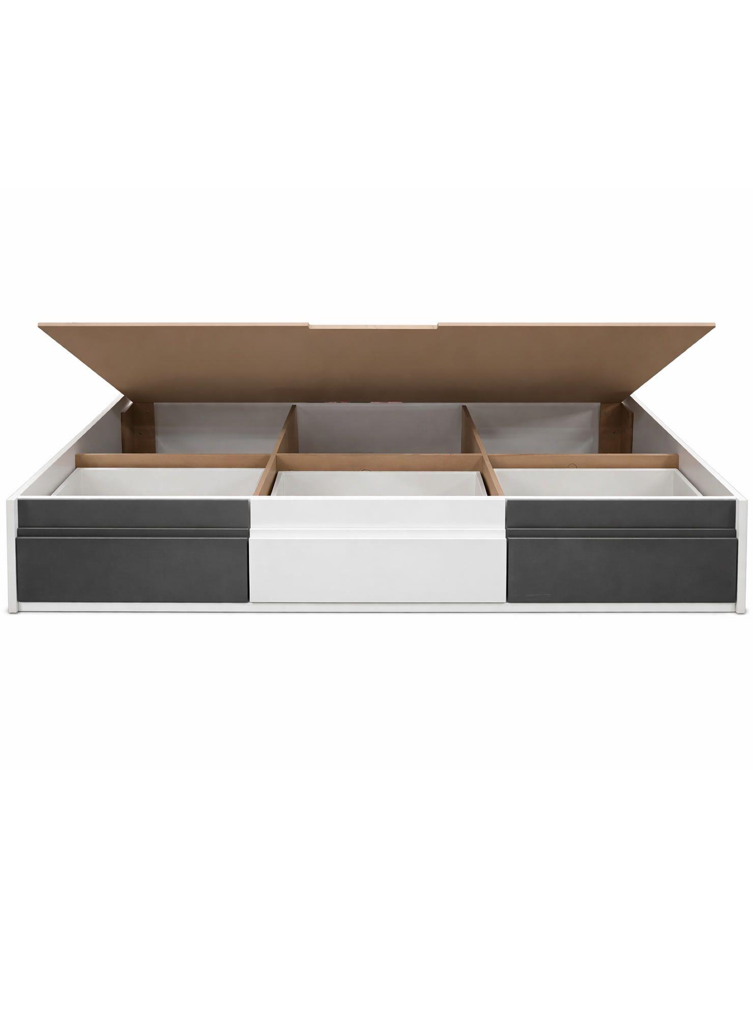 Cama Infantil Juvenil tres cajones 1 5 Plazas Linea Minimal Grafito Blanco Grafito-3