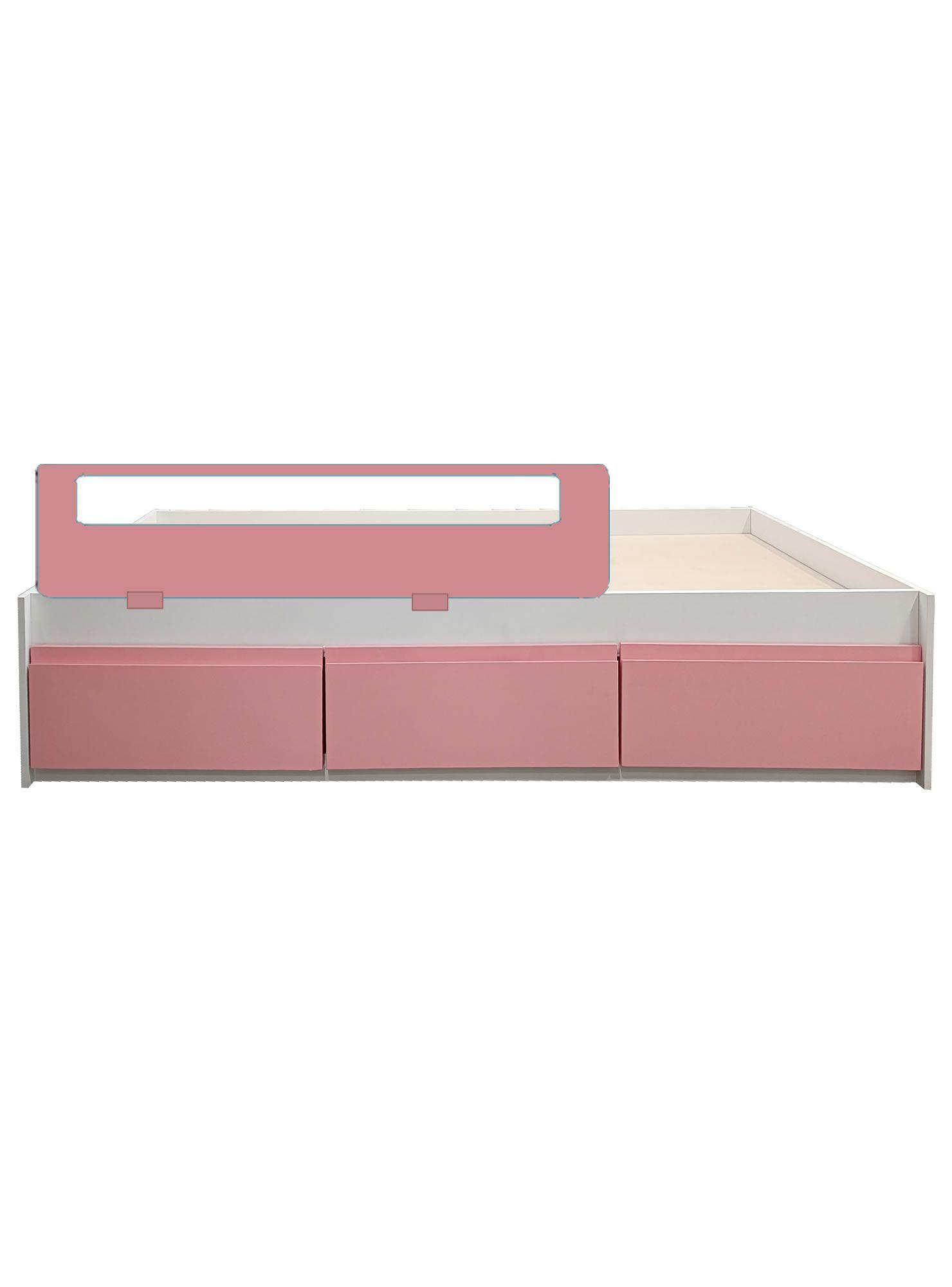 Cama con baranda Infantil Montessori 1 5 Plazas Linea Minimal 3 cajones Rosados-3
