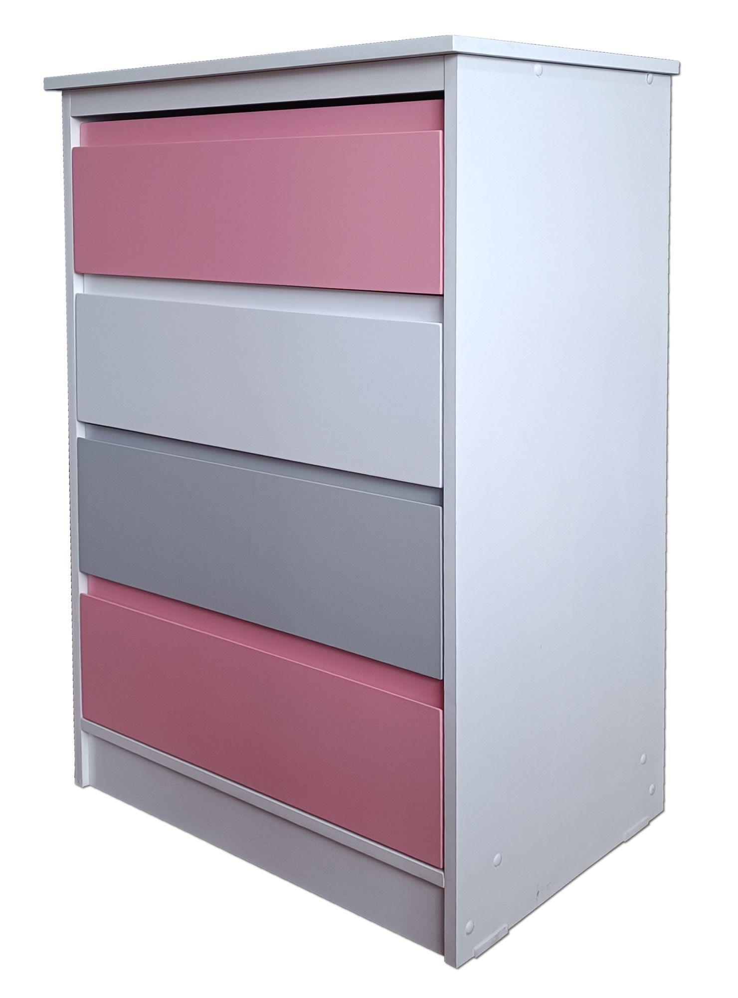 Cajonera 4 Cajones Rosado Gris-2