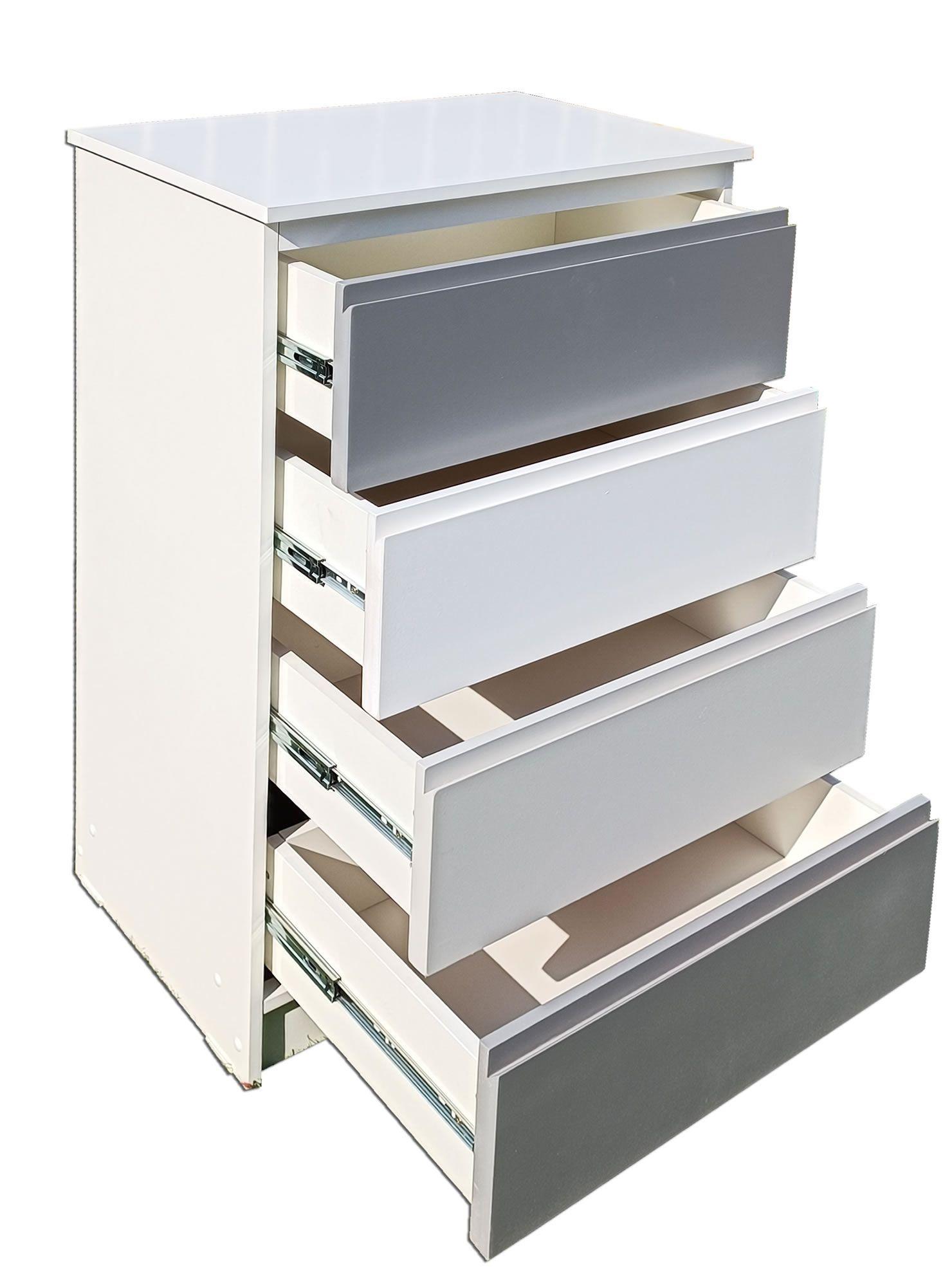 Cajonera 4 Cajones Grafito Gris Blanco-2