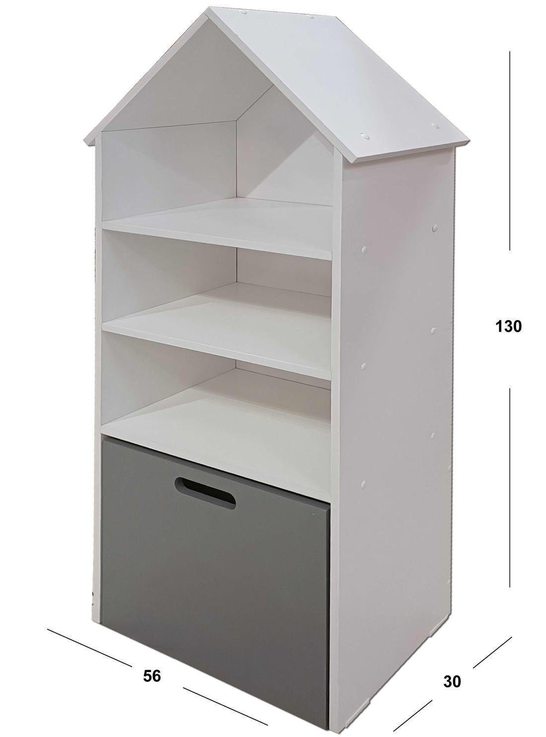 Juguetero Repisa casa Librero Blanco Grafito-3