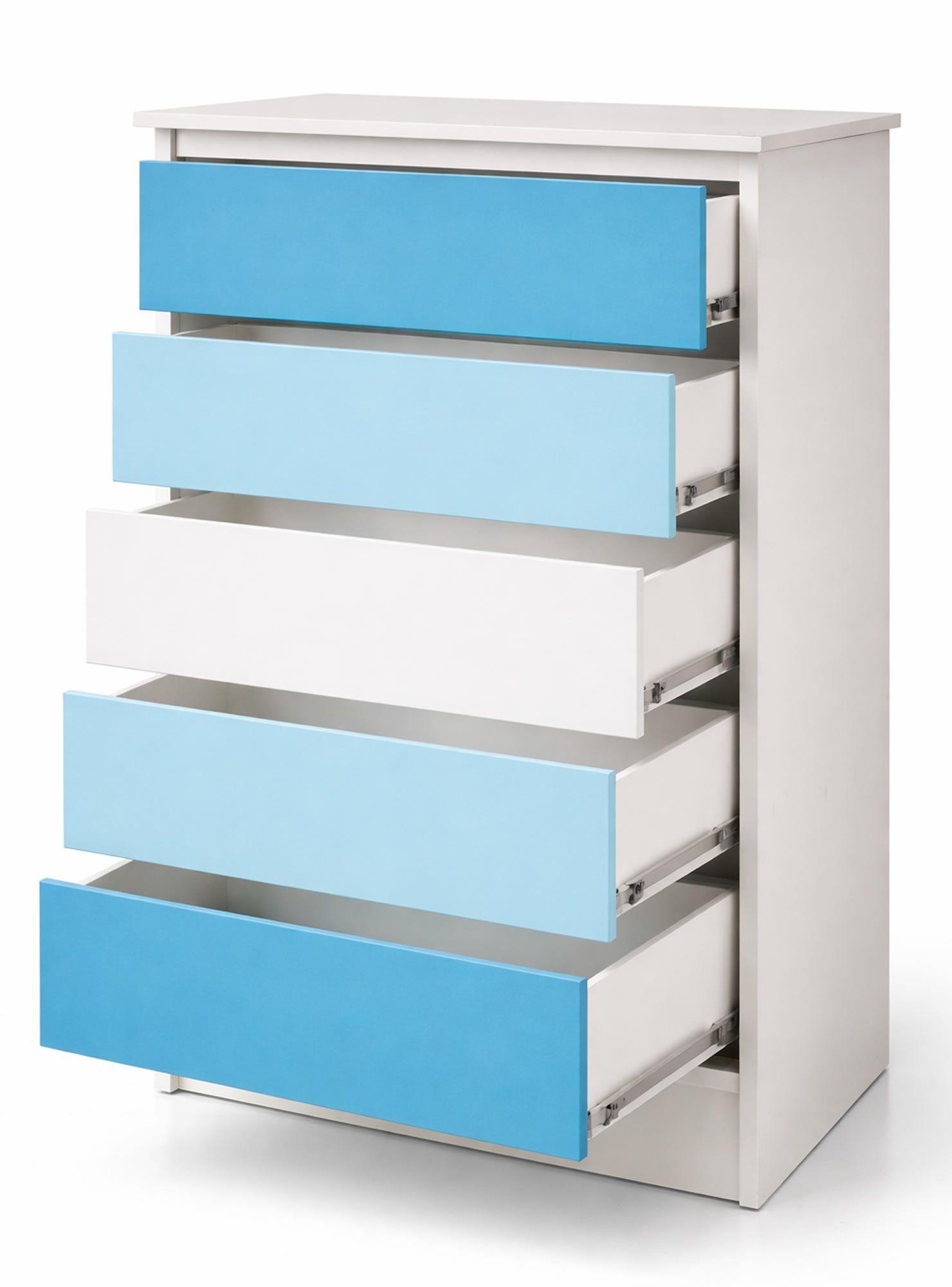 Cajonera 5 Cajones Calipso blanco Celeste  Premium-2