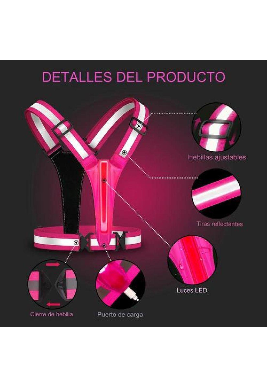 Chaleco Banano Reflectante Led Recarga Usb Correr Ciclismo-3