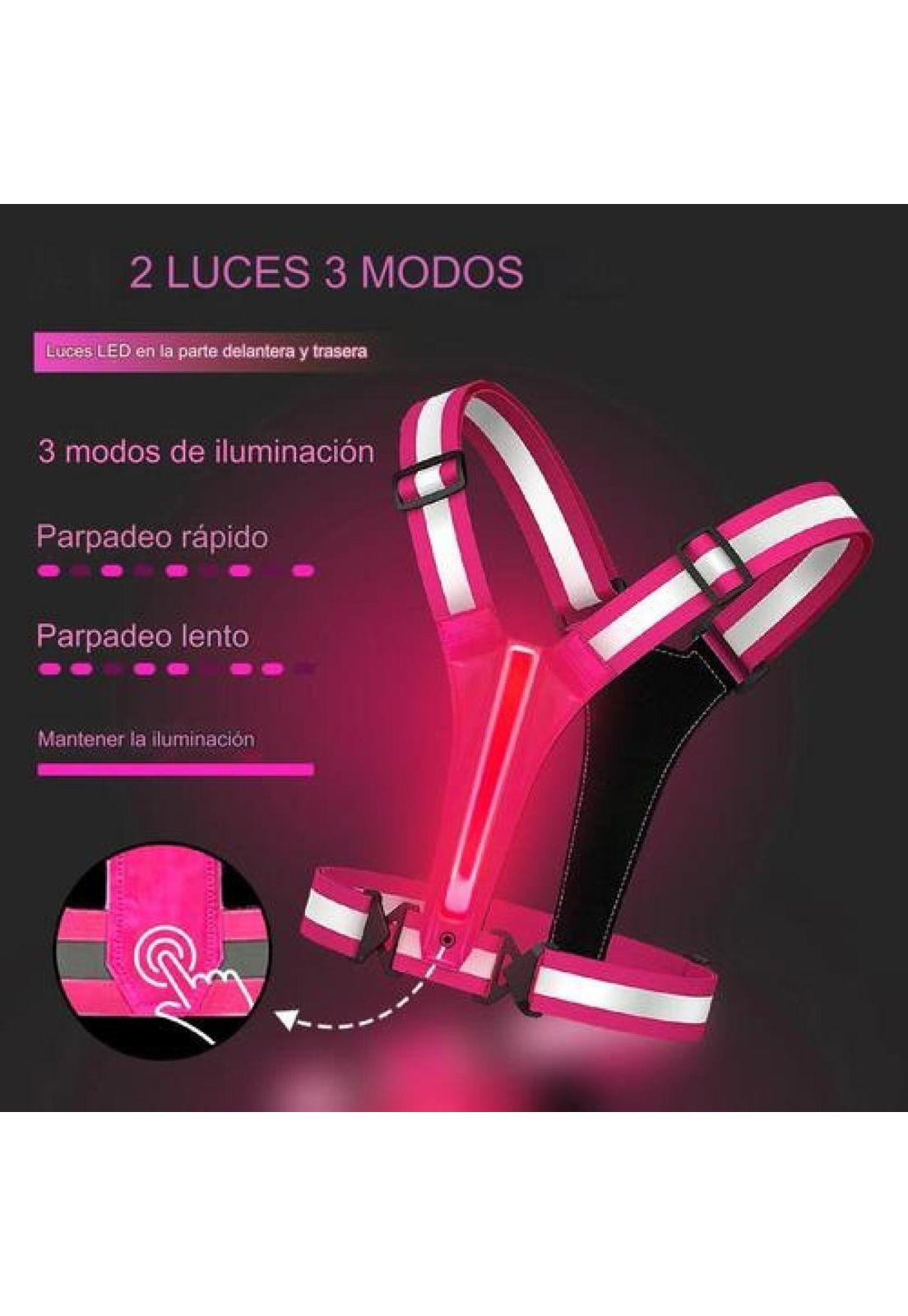 Chaleco Banano Reflectante Led Recarga Usb Correr Ciclismo-4