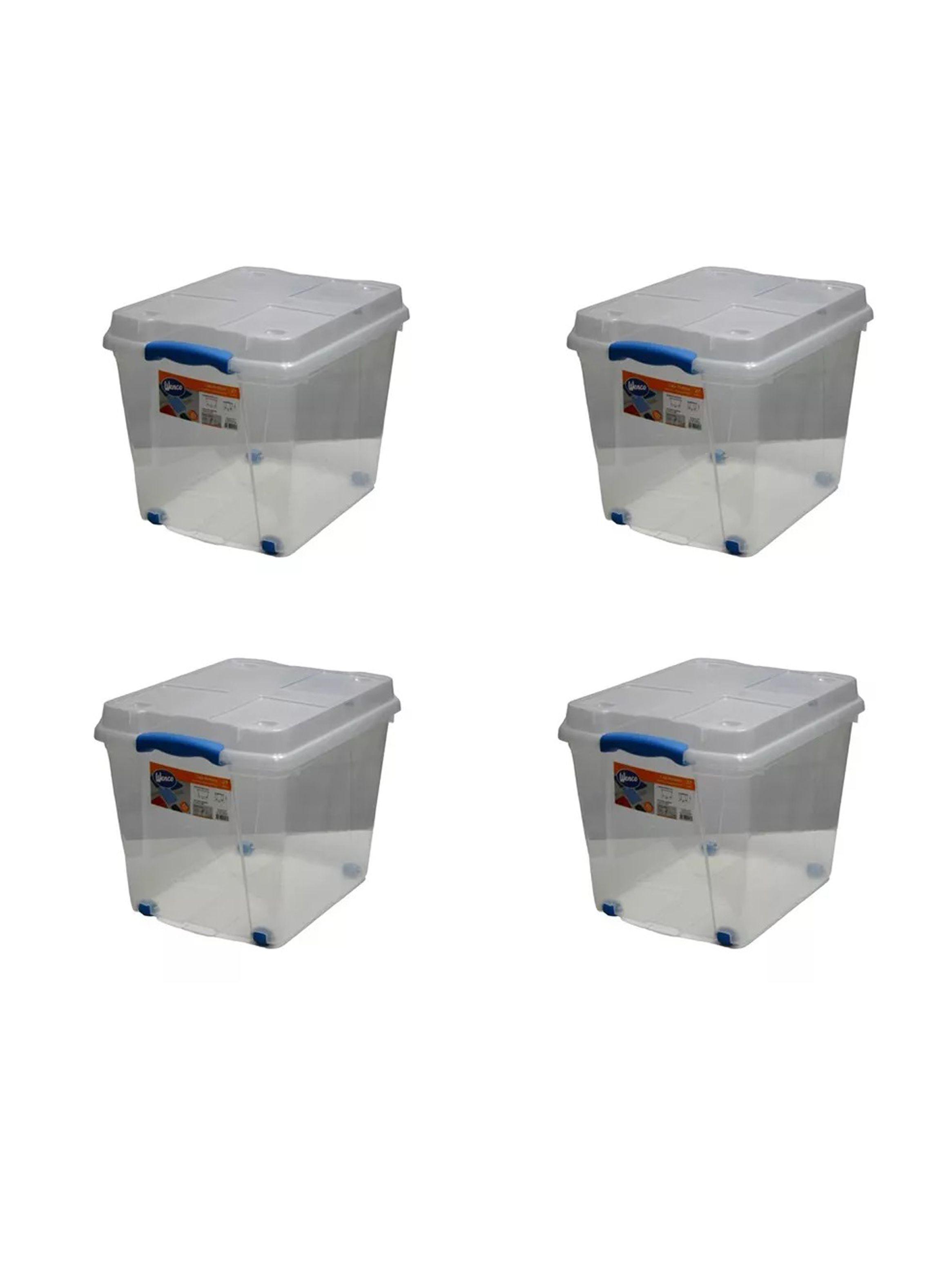 Pack 4 Cajas Organizadoras 27lts Wenco C/ Ruedas 31x30x40cm-0