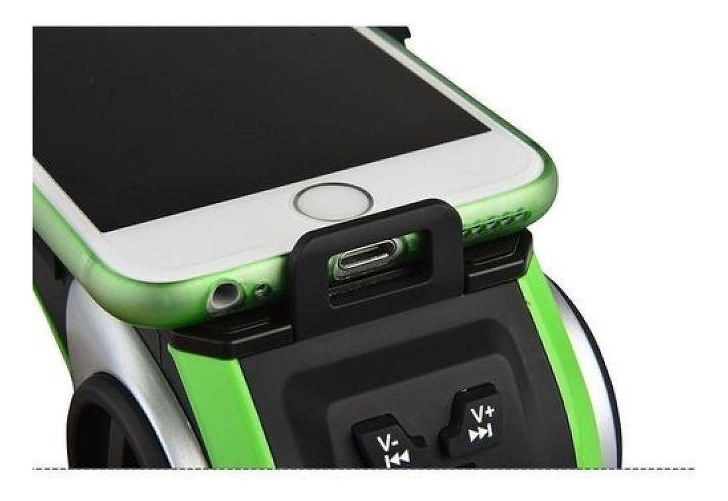 Luz Led Multifuncion Con Parlante Bocina Y Cargador Rockbros Negro Verde-5