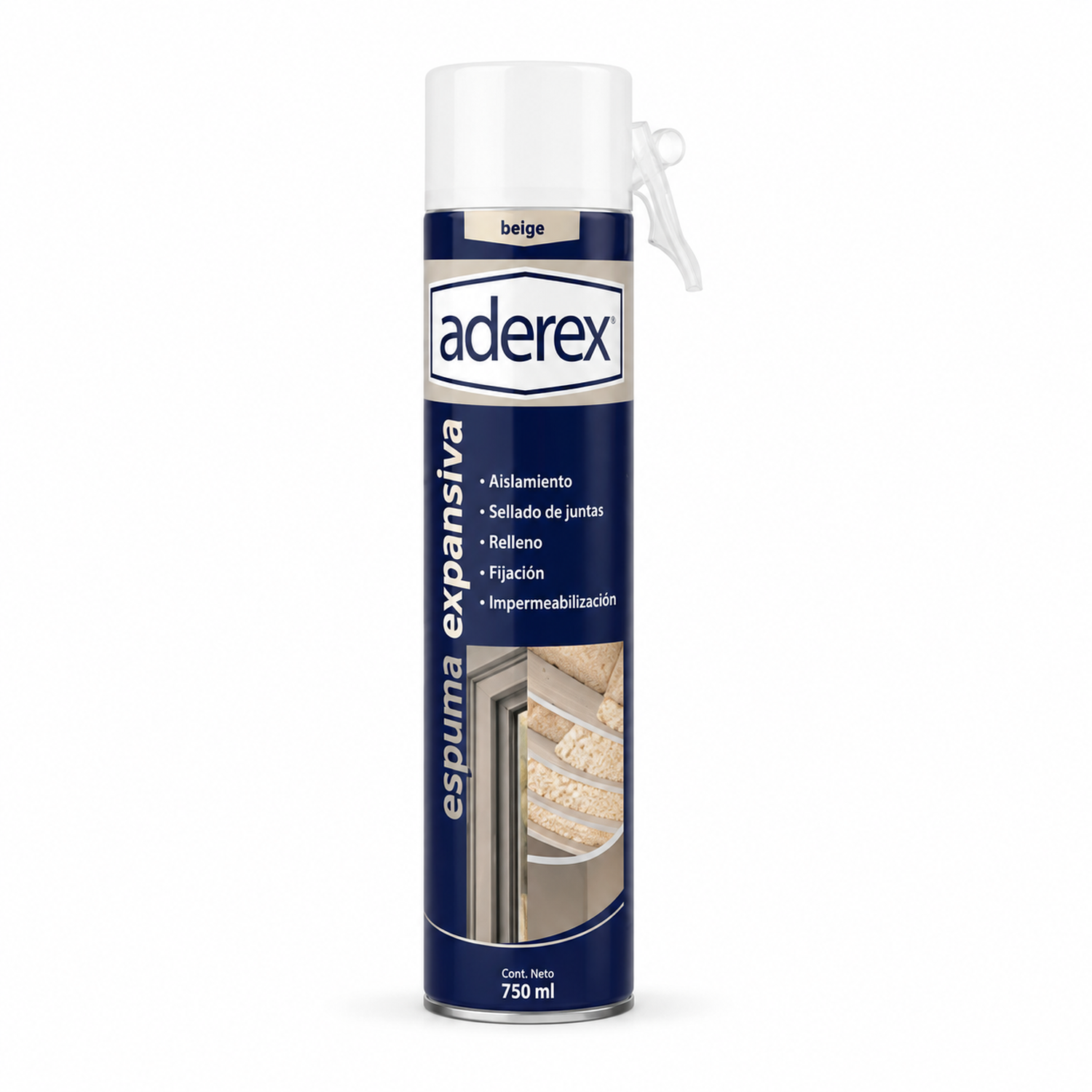 Espuma Expansiva Poliuretano Aderex 750ml Con Aplicador-1