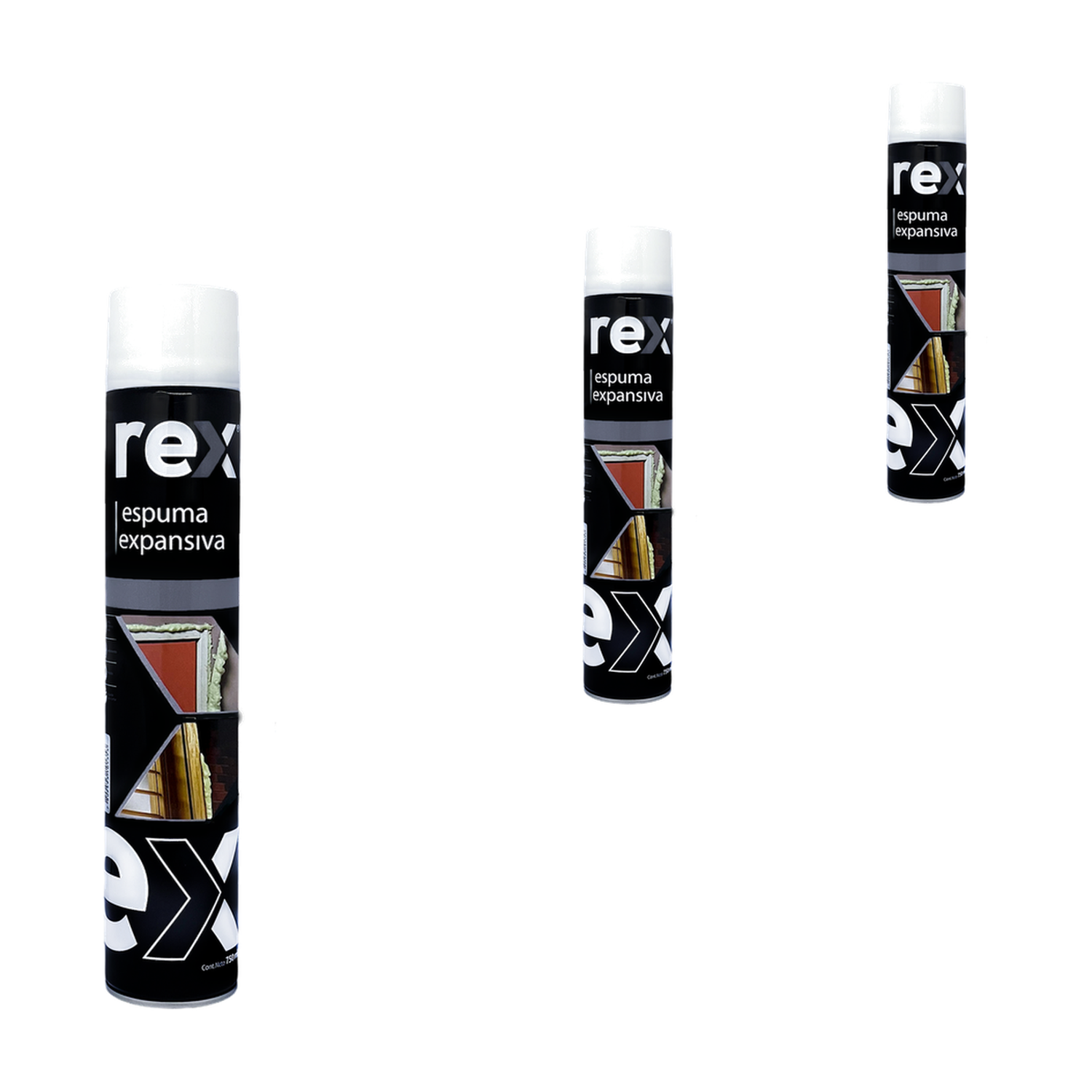 Pack 3 Rex Espuma Expansiva Poliuretano 750ml Sellante-2