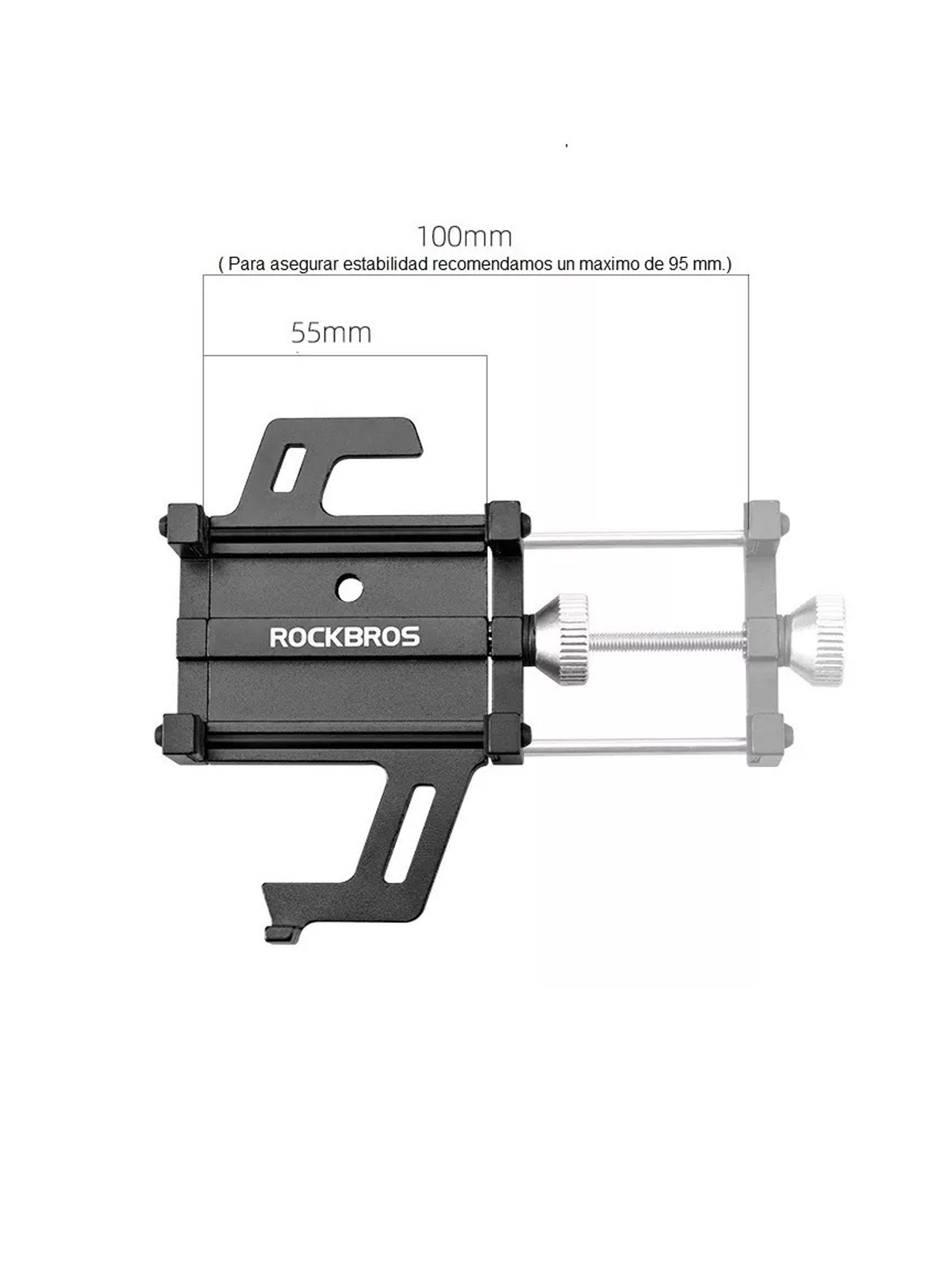 Soporte Celular Rockbros Aluminio 5 Puntos Agarre Moto Bici-4
