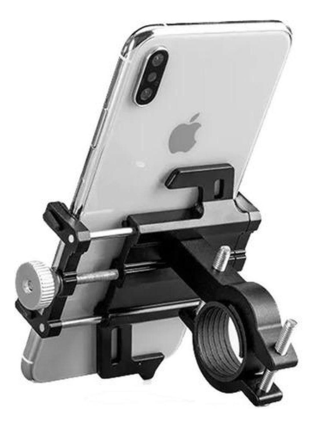 Soporte Celular Rockbros Aluminio 5 Puntos Agarre Moto Bici Negro-2