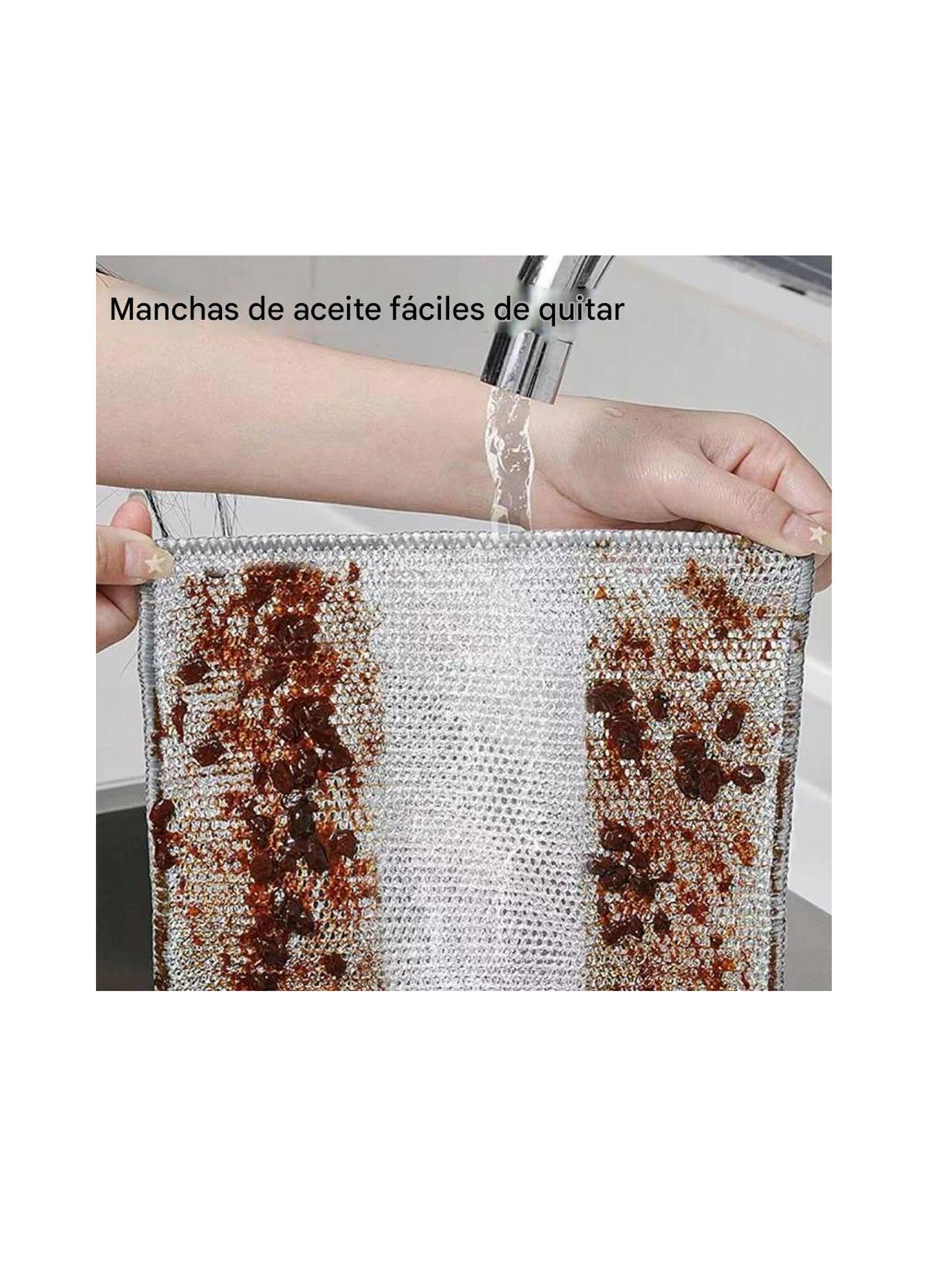 Paño Fibra Metálica Limpieza Reutilizable Cocina 30x30cm-2