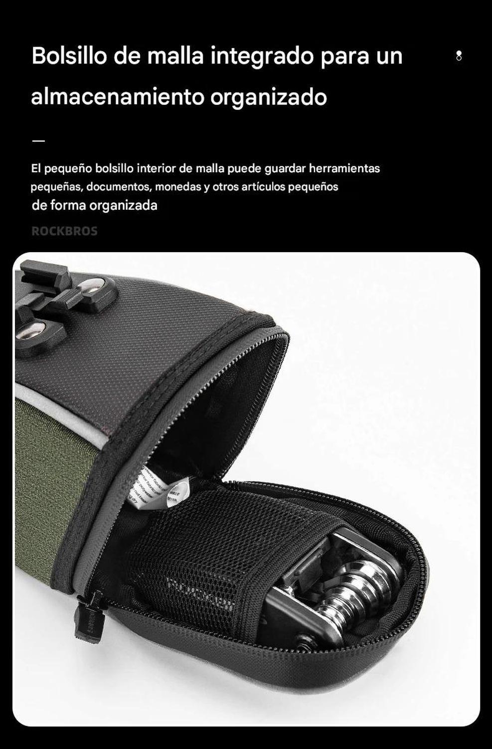 Bolso Asiento Sillín Bicicleta Rockbros Reflectante-5