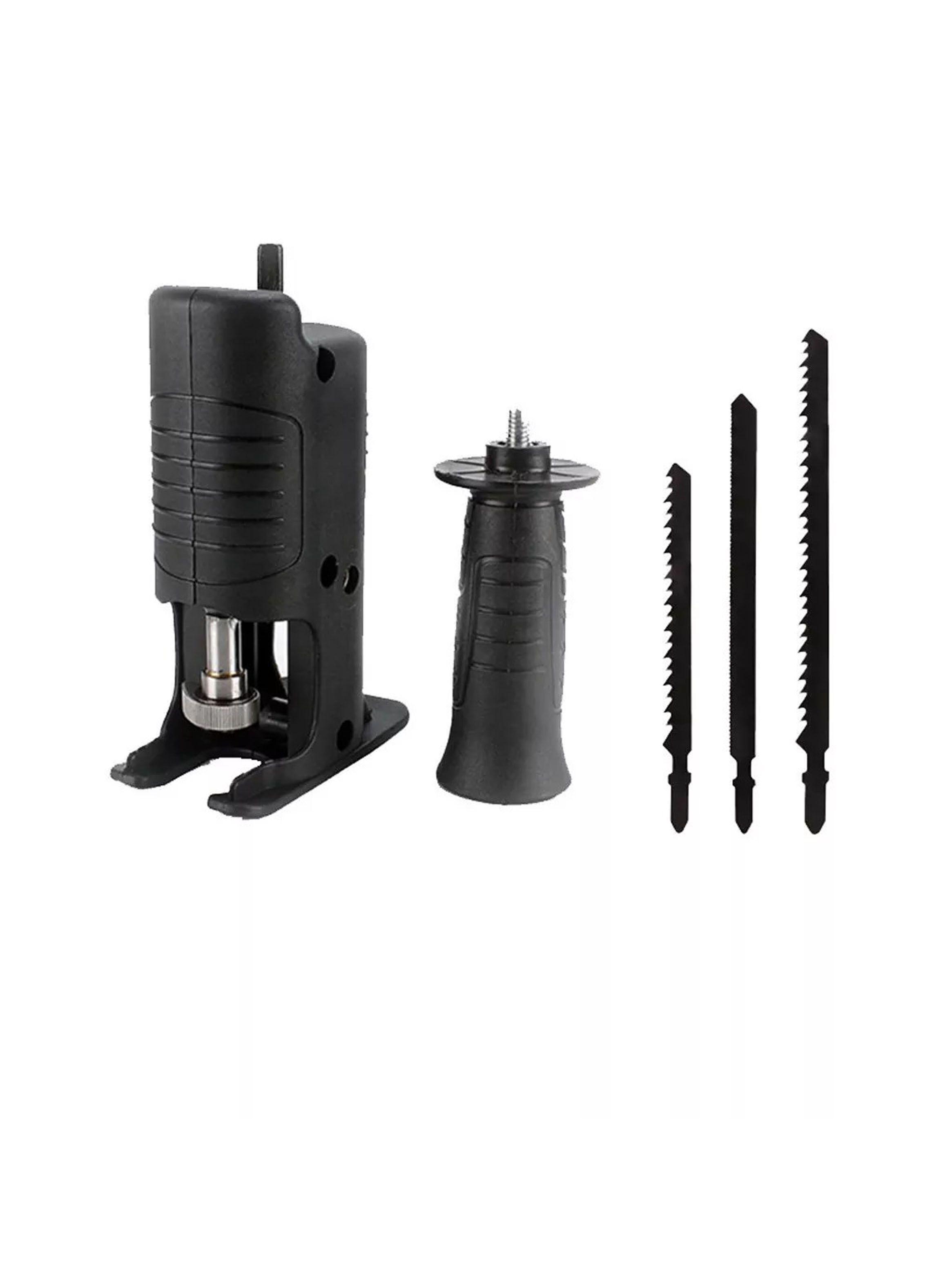 Adaptador De Sierra Para Taladro + 3 Hojas Madera -2