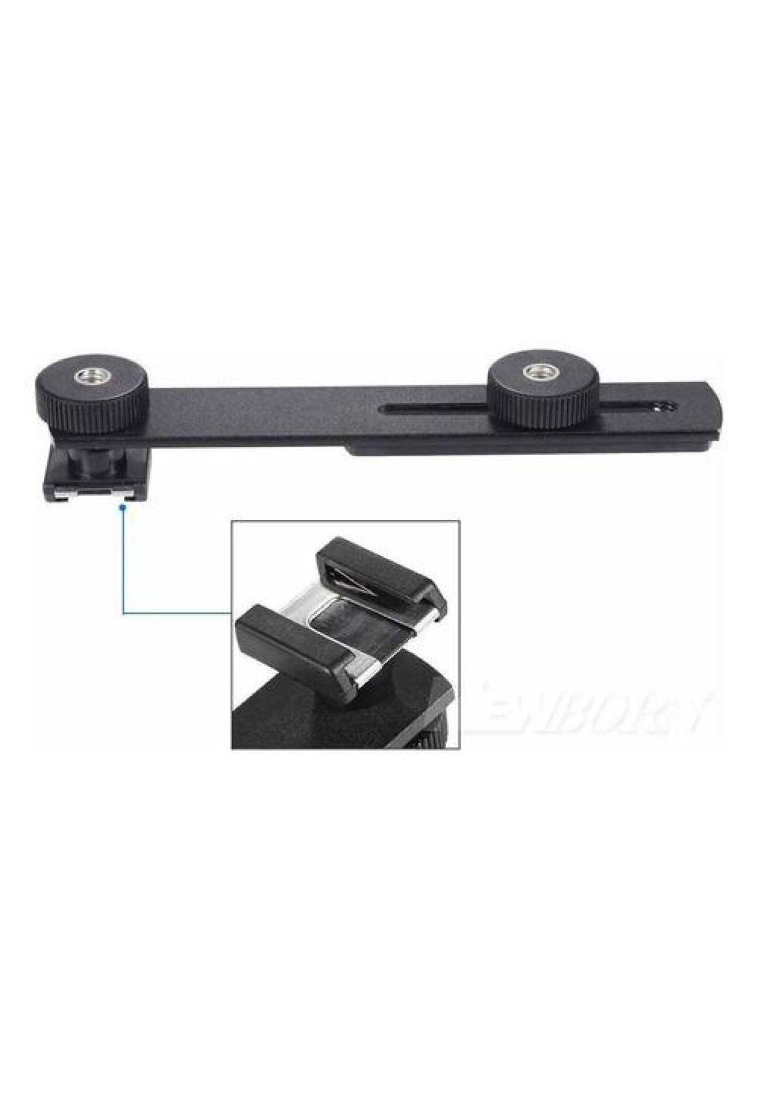 Placa Universal Doble Zapata Cámara Dslr Rosca 1/4 Micrófono-3