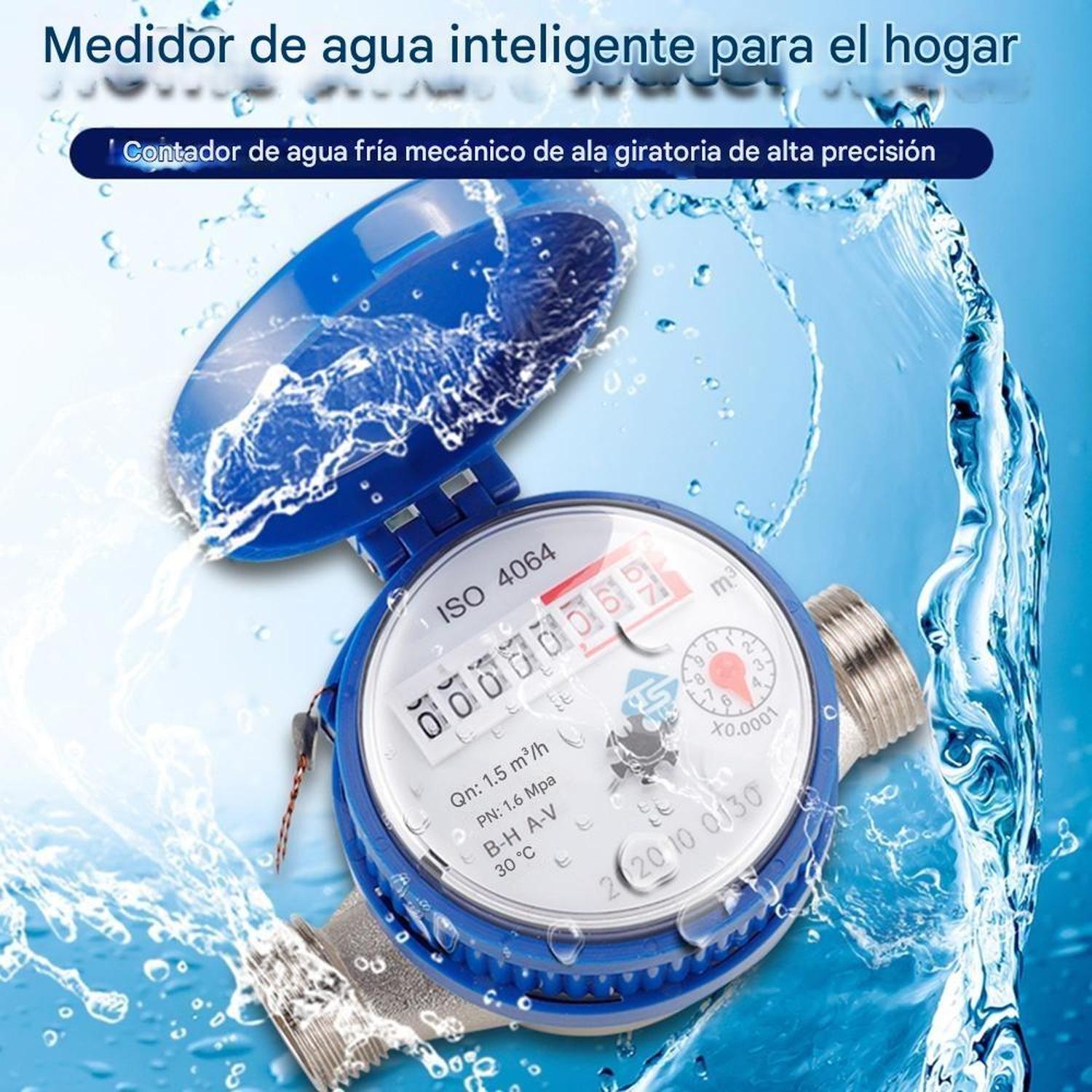 Medidor de Flujo agua fría 1/2 Pulgada 15mm Jardín y Hogar-4