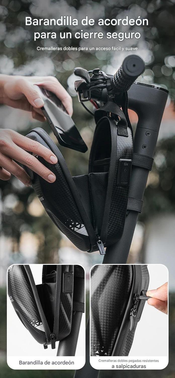 Bolso Manubrio Scooter Bicicleta Rockbros Impermeable 1.3L-4