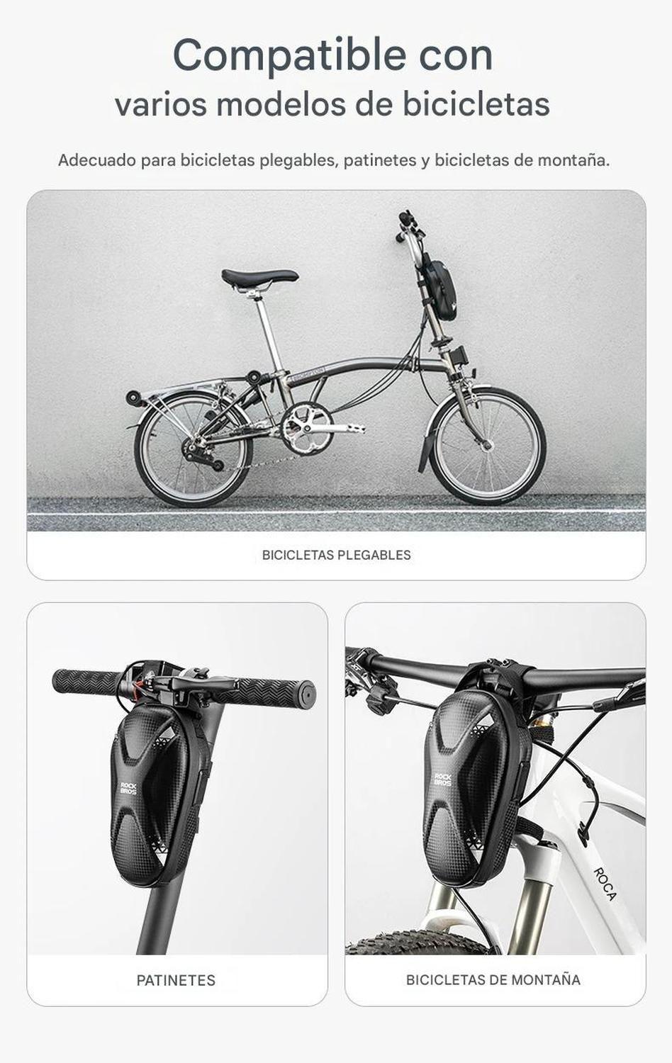 Bolso Manubrio Scooter Bicicleta Rockbros Impermeable 1.3L-5
