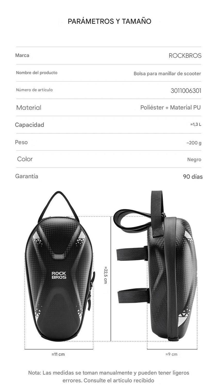 Bolso Manubrio Scooter Bicicleta Rockbros Impermeable 1.3L-7