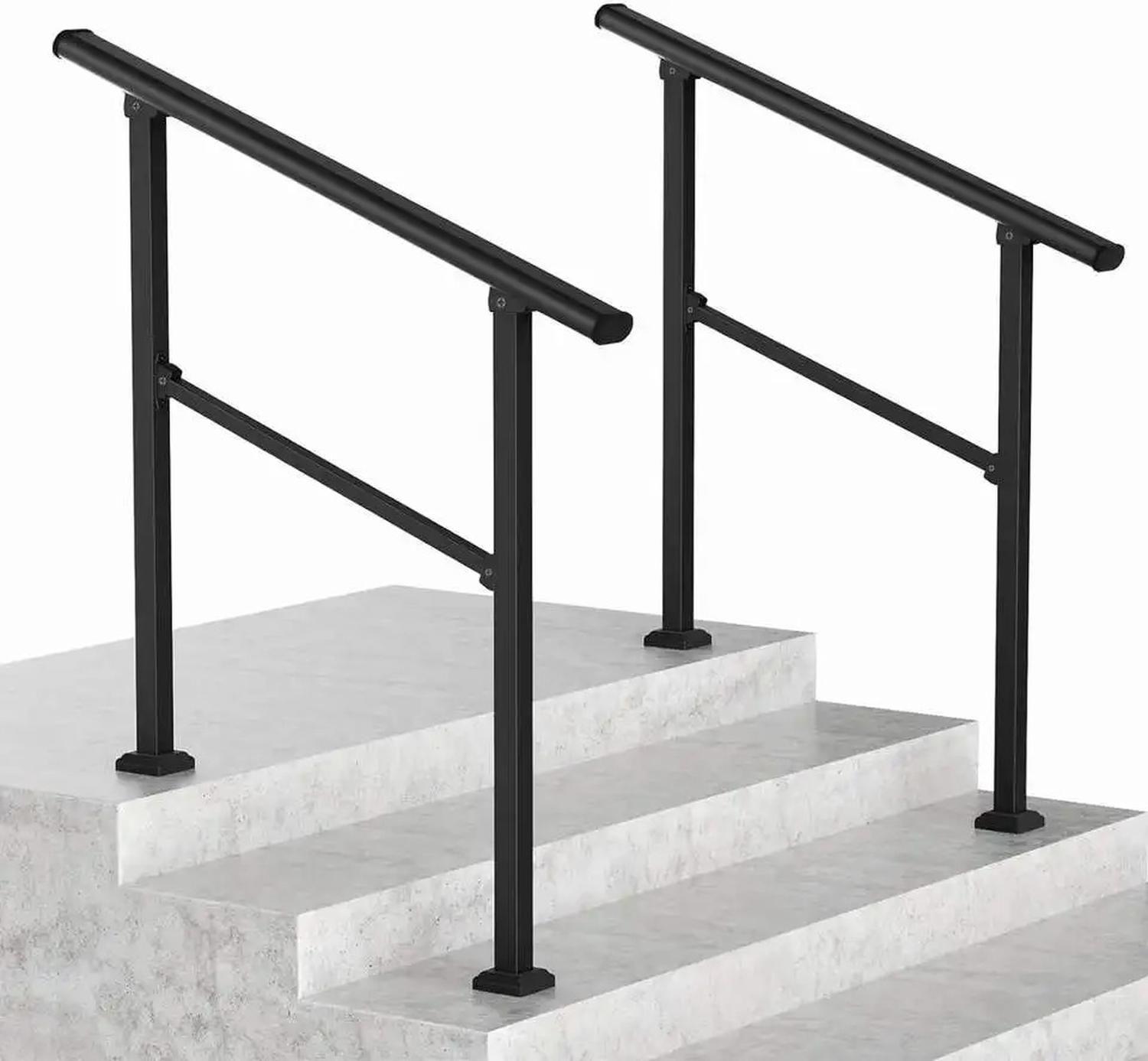 Baranda Escalera Ajustable 3 A 4 Peldaños Acero Exterior-7